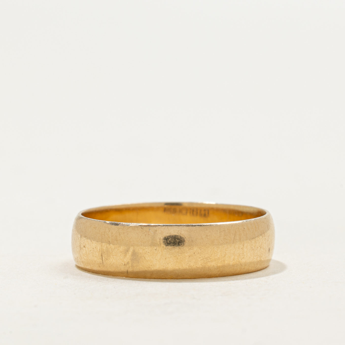 Vintage Pseudo Hallmarked 18k Yellow Gold Band | 5mm | SZ 7.5