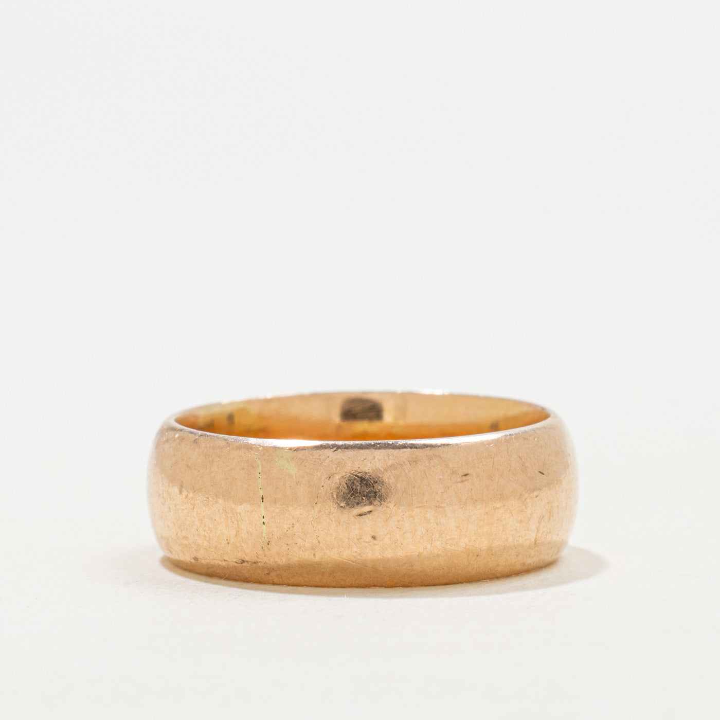 Vintage Soviet Hallmarked 14k Rose Gold Band | 6.65mm | SZ 6.75