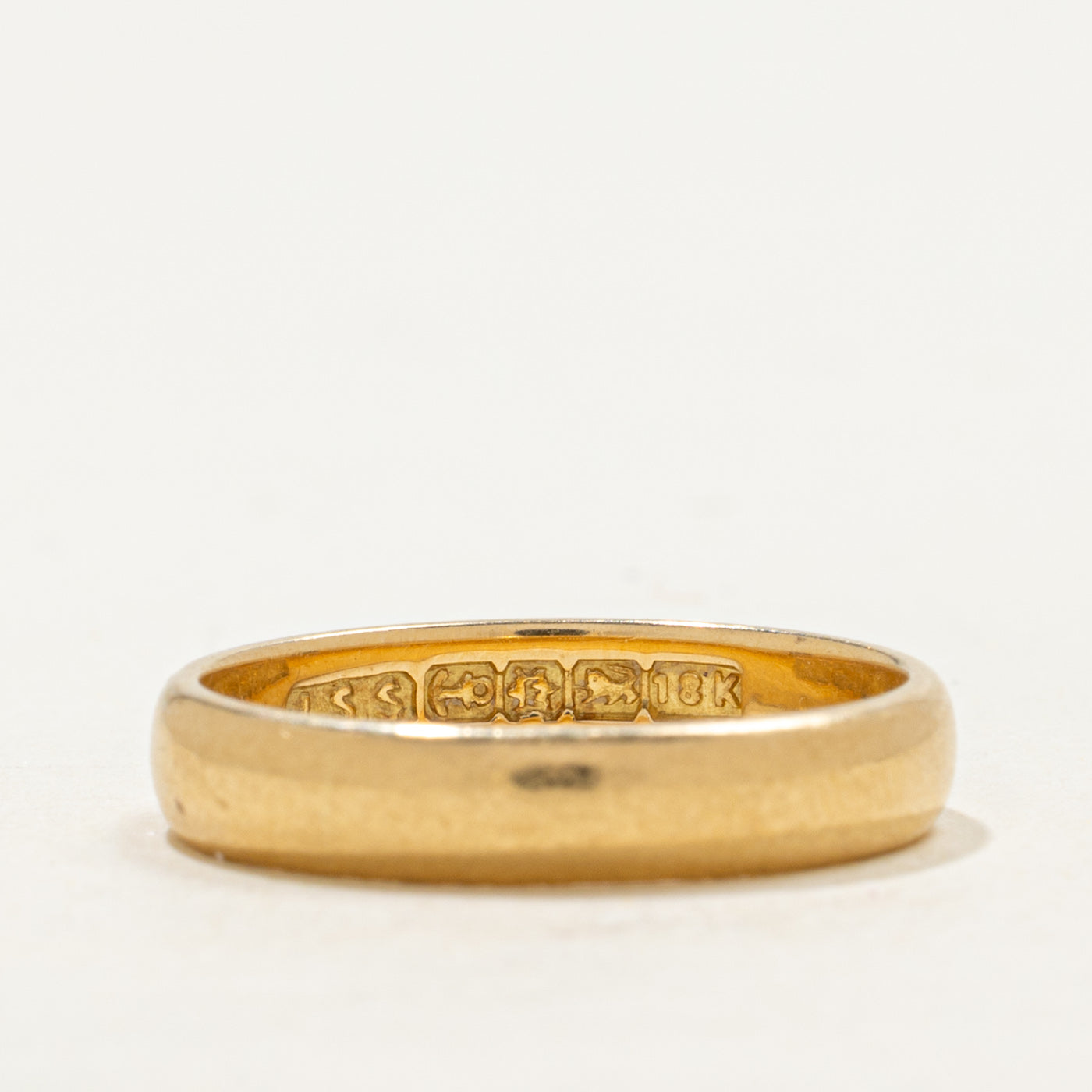 Vintage Pseudo Hallmarked 18k Yellow Gold Band | 3.69mm | SZ 6