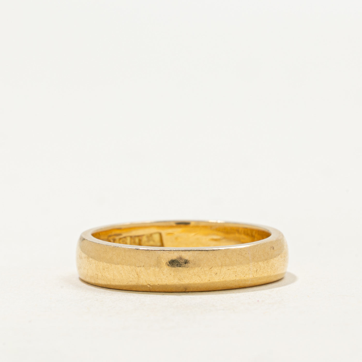 Vintage Pseudo Hallmarked 18k Yellow Gold Band | 4.05mm | SZ 6