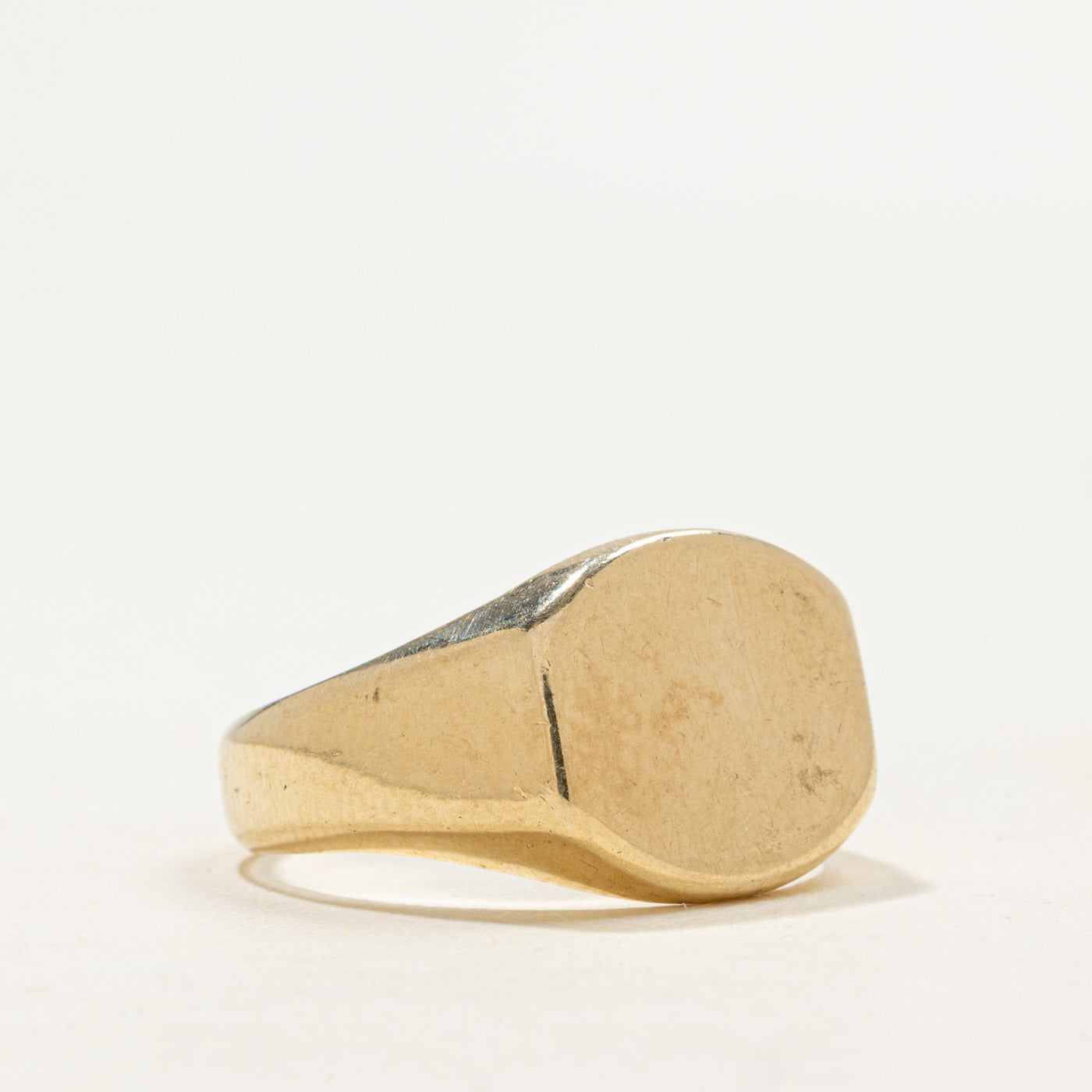 Vintage Canadian 10k Yellow Gold Plain Signet Ring | SZ 10.25