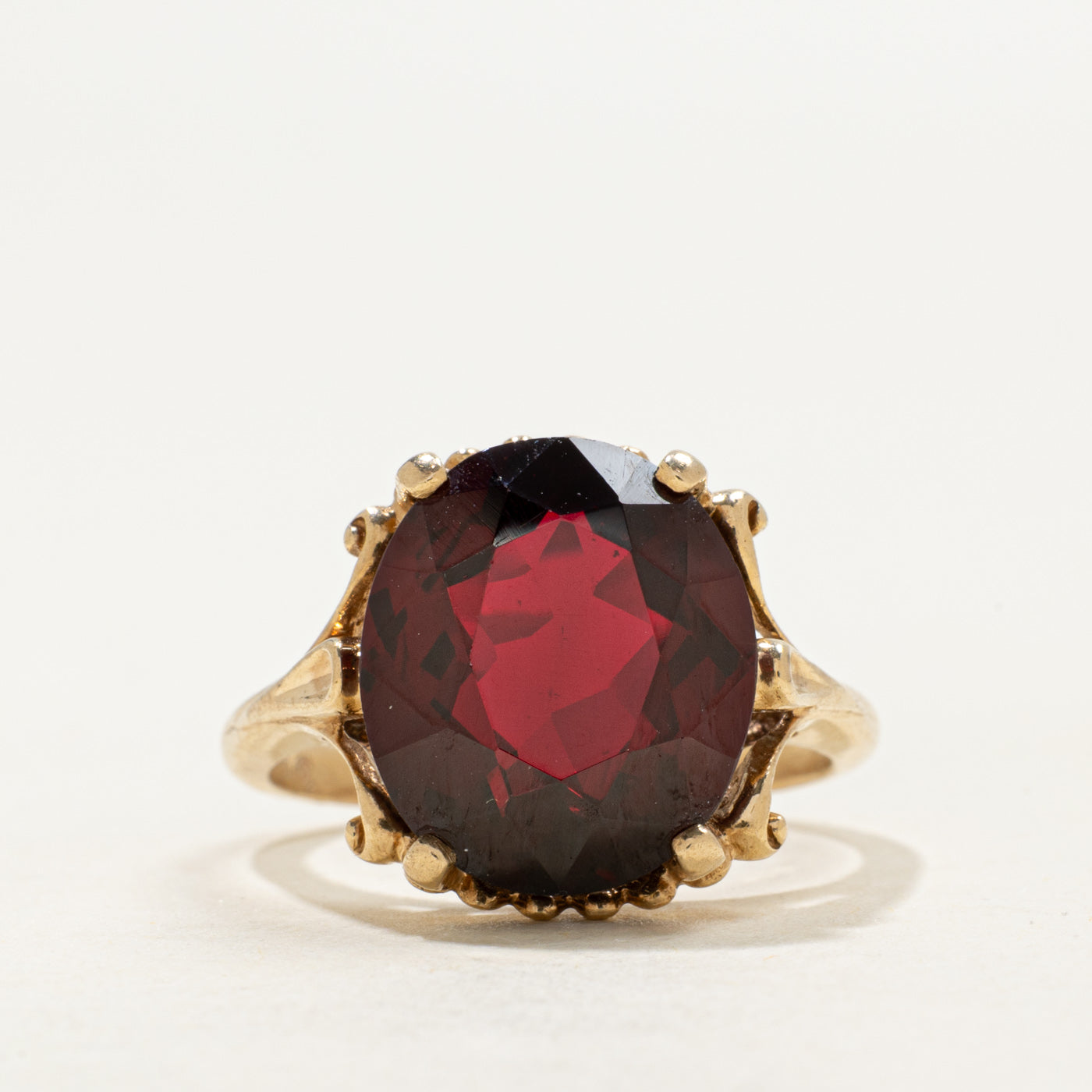 Vintage Canadian 10k Synthetic Ruby Ring | 12.50ct | SZ 8