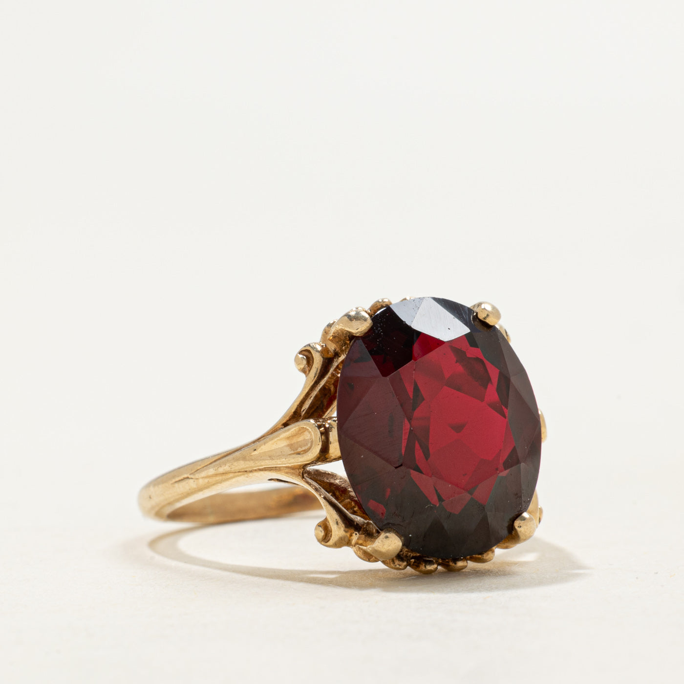 Vintage Canadian 10k Synthetic Ruby Ring | 12.50ct | SZ 8