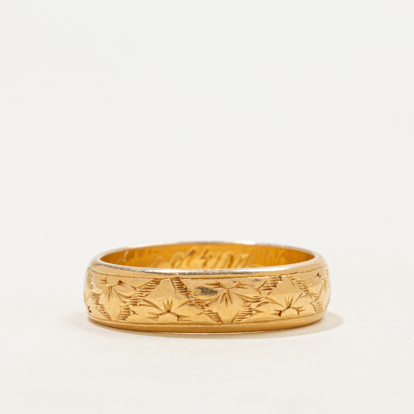 Alliance suédoise en or jaune 20 carats gravée, 1897 | 5,28 mm | Taille 8,25