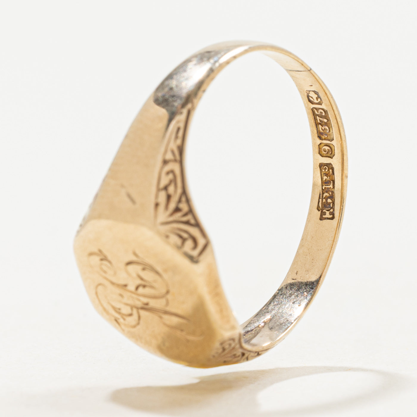 Birmingham 9k Yellow Gold "JC" Initial Signet Ring | SZ 8