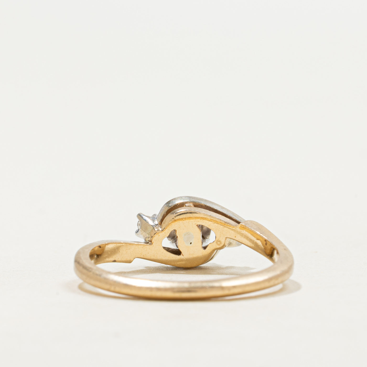 Bague vintage canadienne en or 14 carats avec diamant taille transitionnelle | 0,21 ct | Taille 6,25