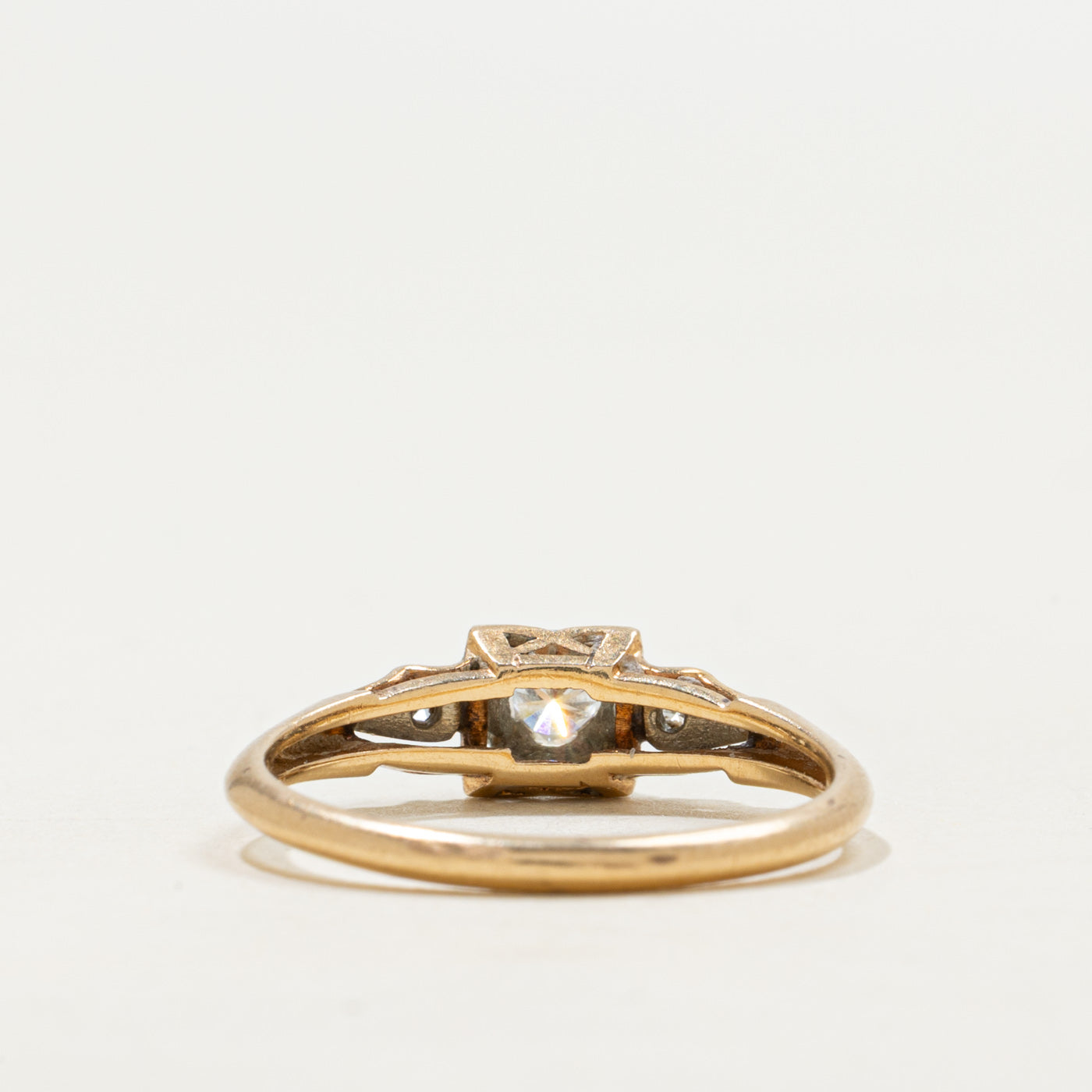 Bague vintage canadienne sertie de diamants illusion | 0,16 ct | Taille 6,75