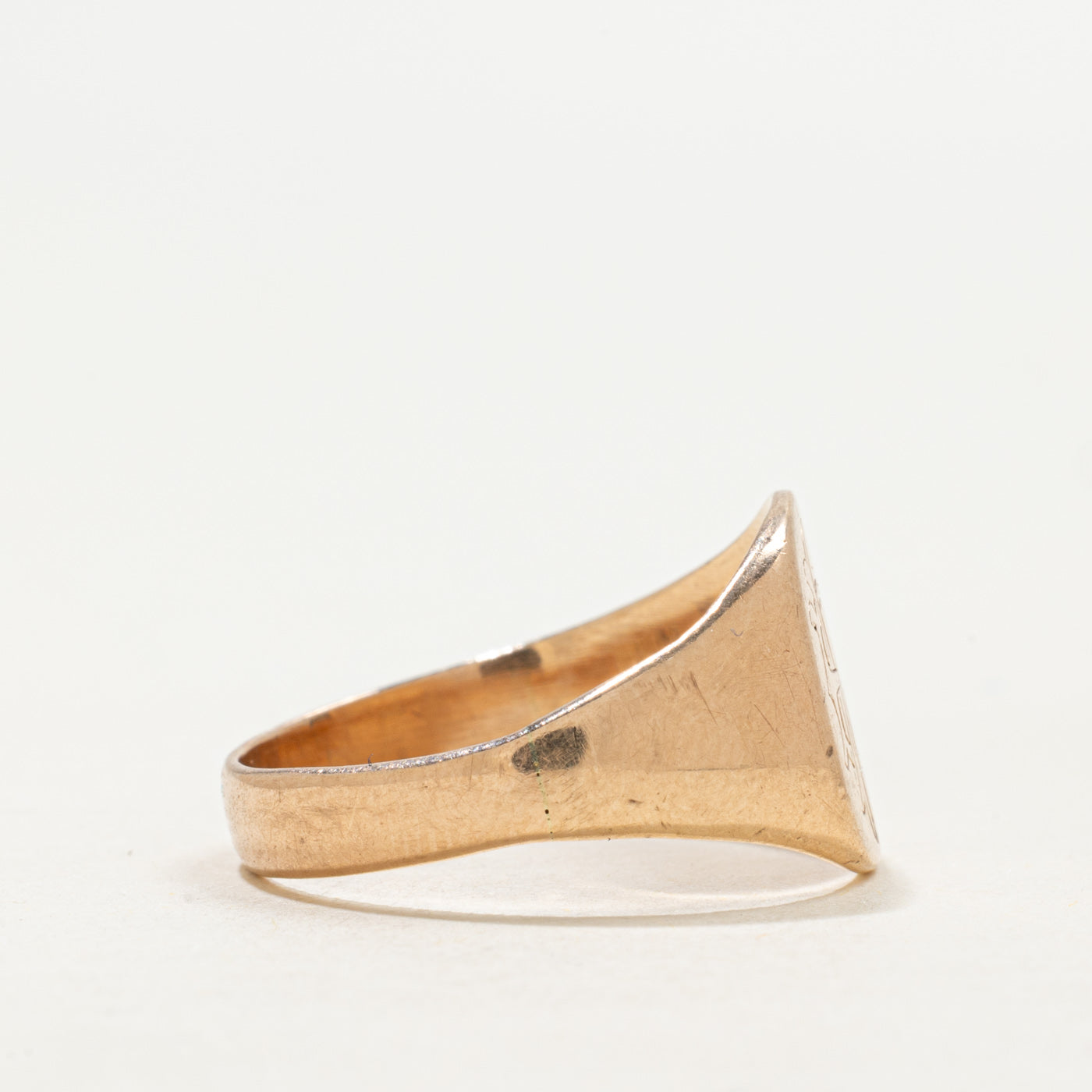 Bague chevalière initiale « WB » en or jaune 9 carats, Birmingham, 1916 | Taille 9