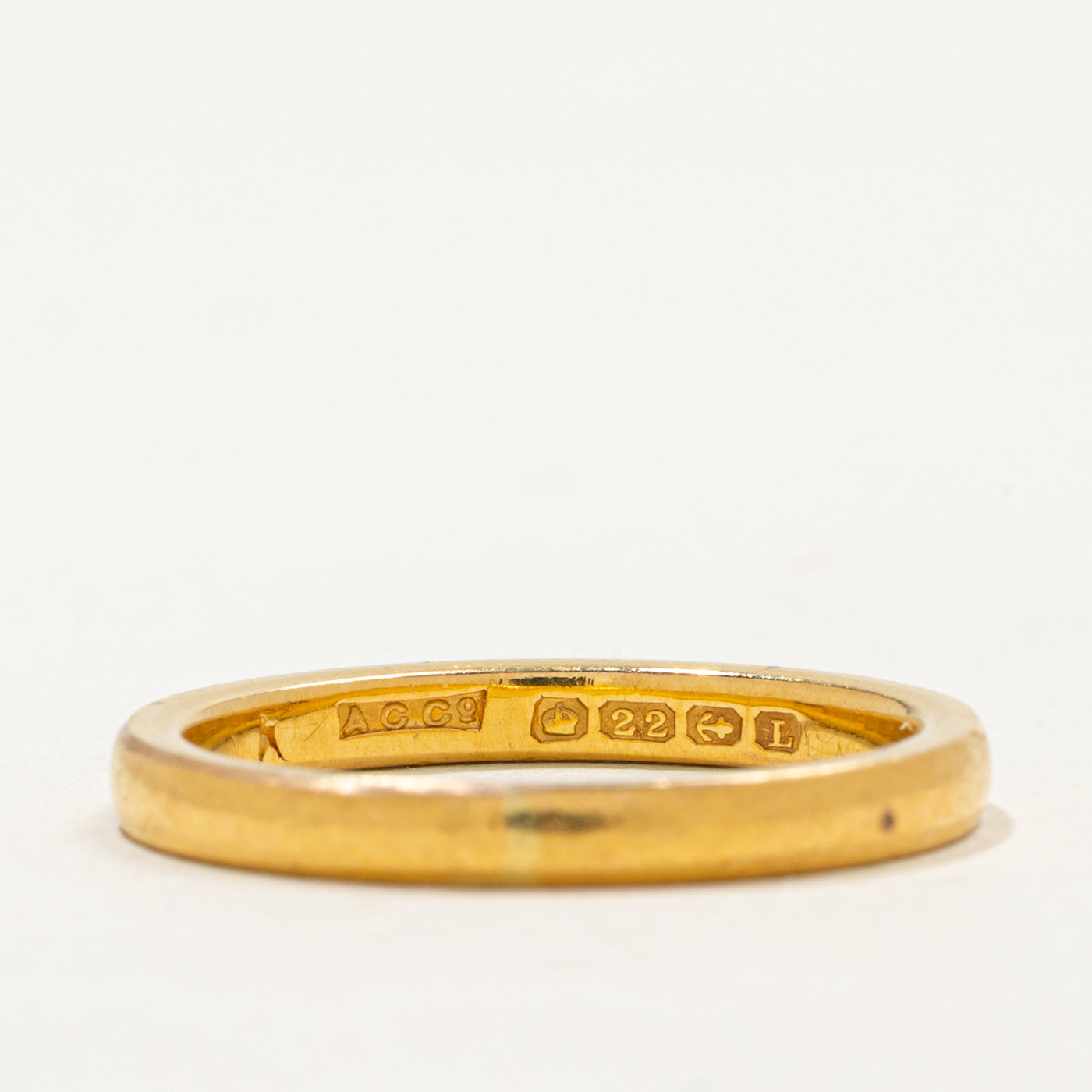 Bague Birmingham 1935 en or jaune 22 carats | 2,54 mm | Taille 8