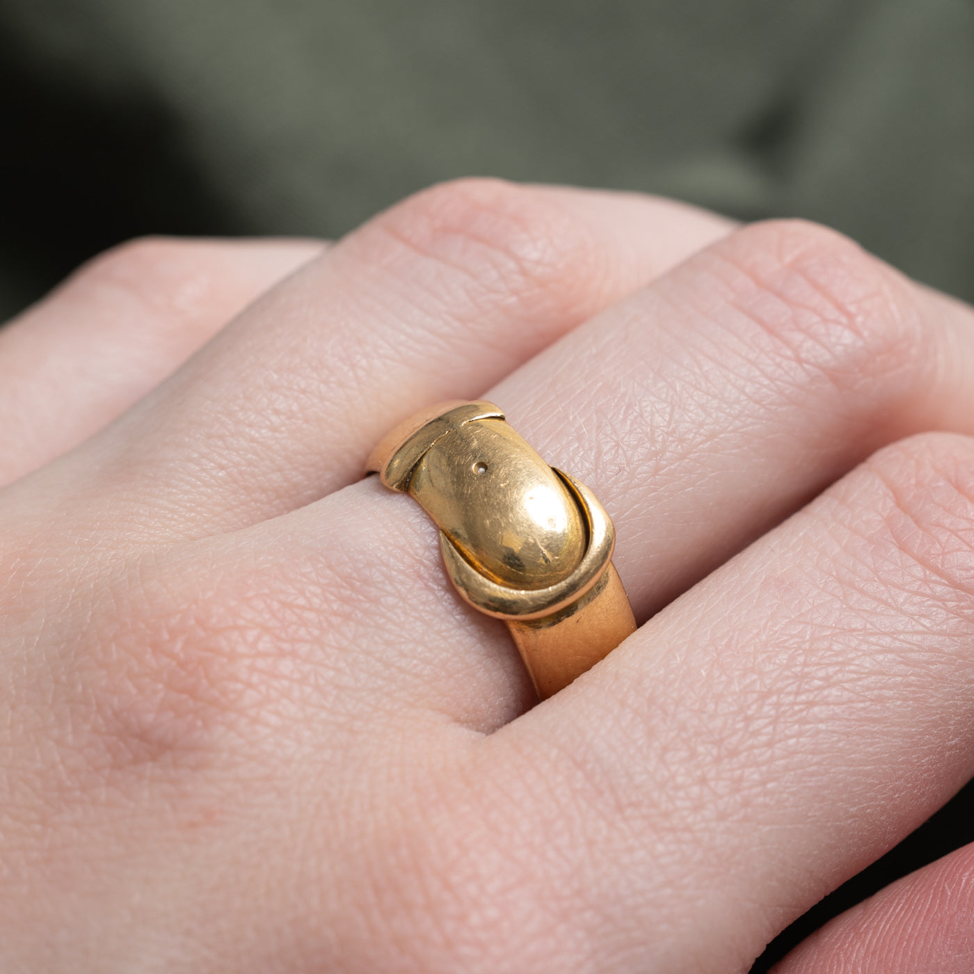 1910 Birmingham 18k Buckle Ring | SZ 7.5