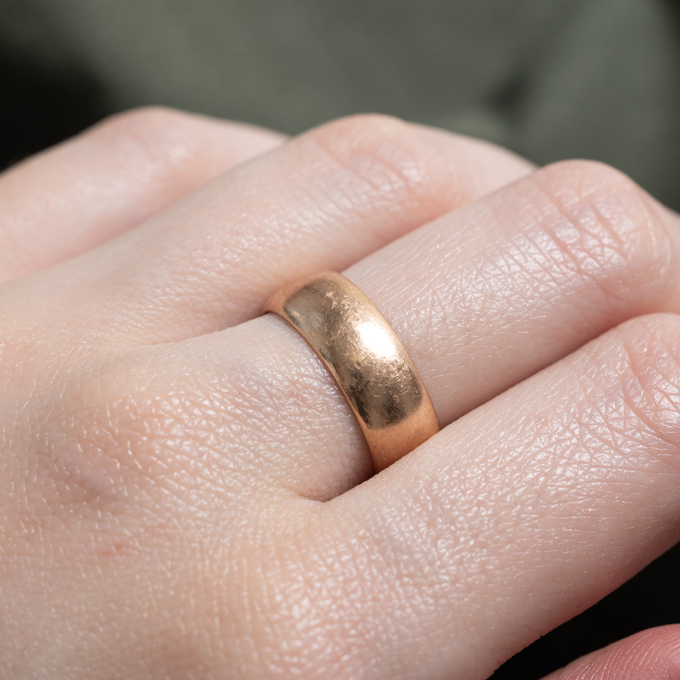 Vintage Soviet Hallmarked 14k Rose Gold Band | 6.65mm | SZ 6.75