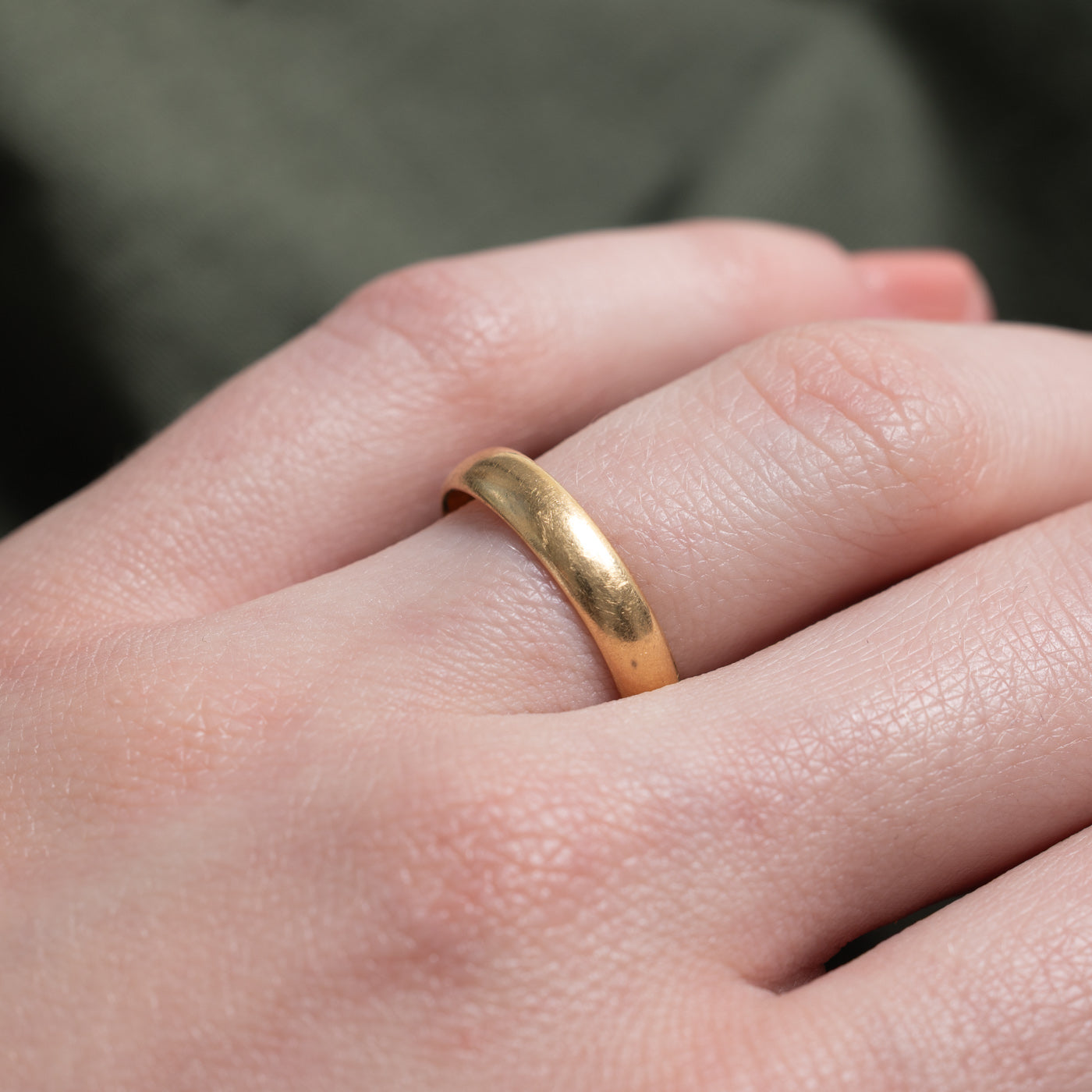 Bague vintage en or jaune 18 carats avec pseudo-poinçon | 3,69 mm | Taille 6