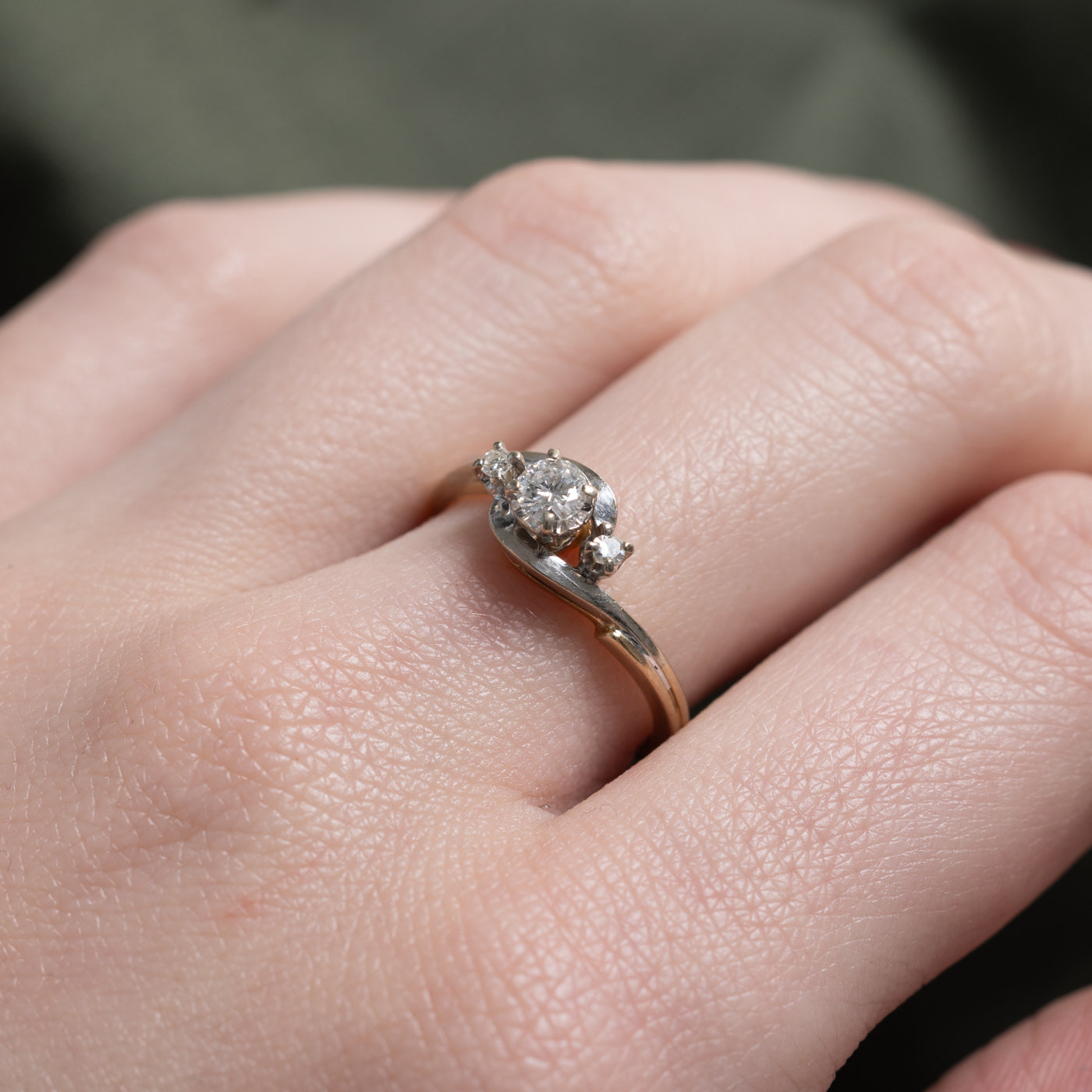 Vintage Canadian 14k Transitional Cut Diamond Ring | 0.21ctw | SZ 6.25