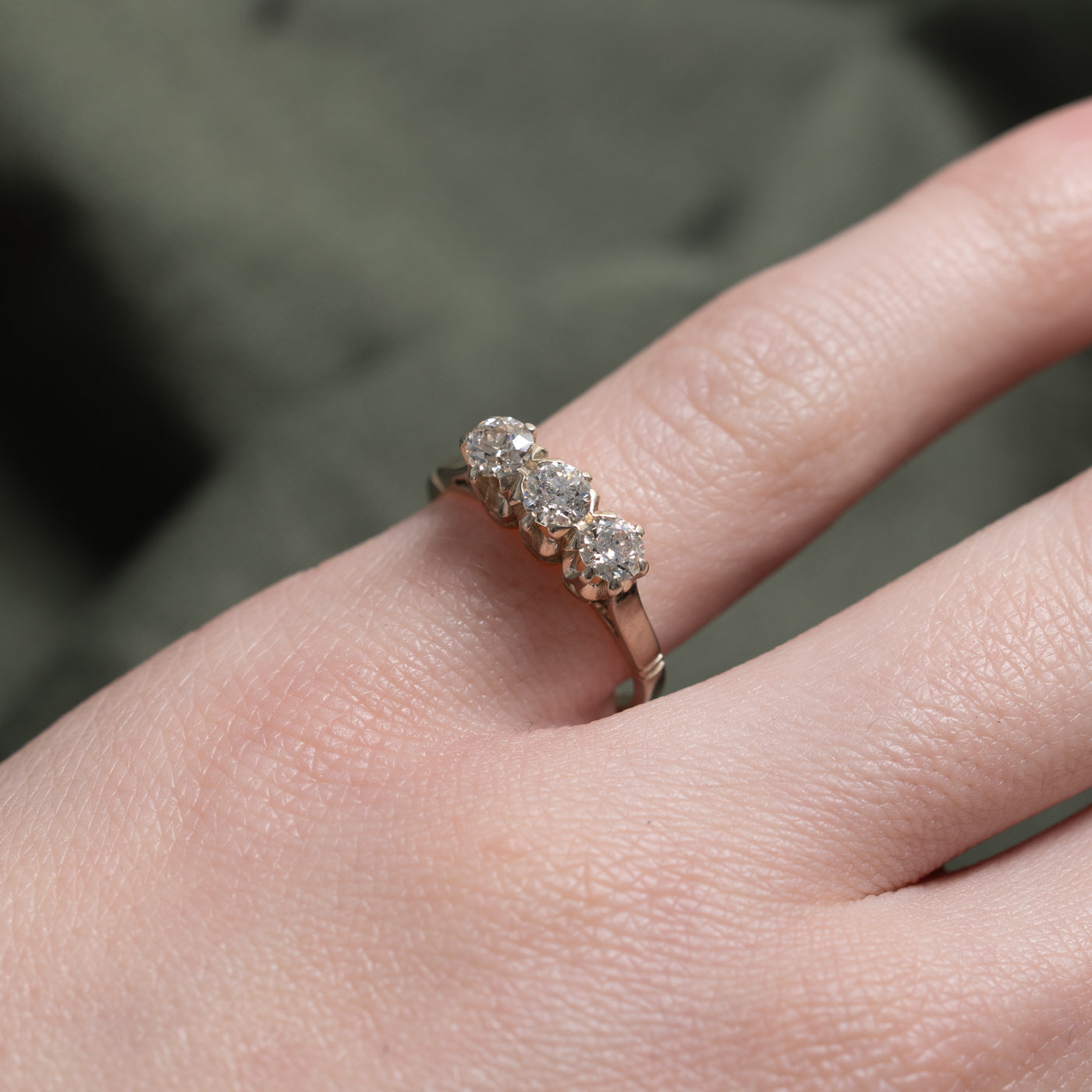 14k Three Stone Old European Cut Diamond Ring | 0.50ctw | SZ 4.5