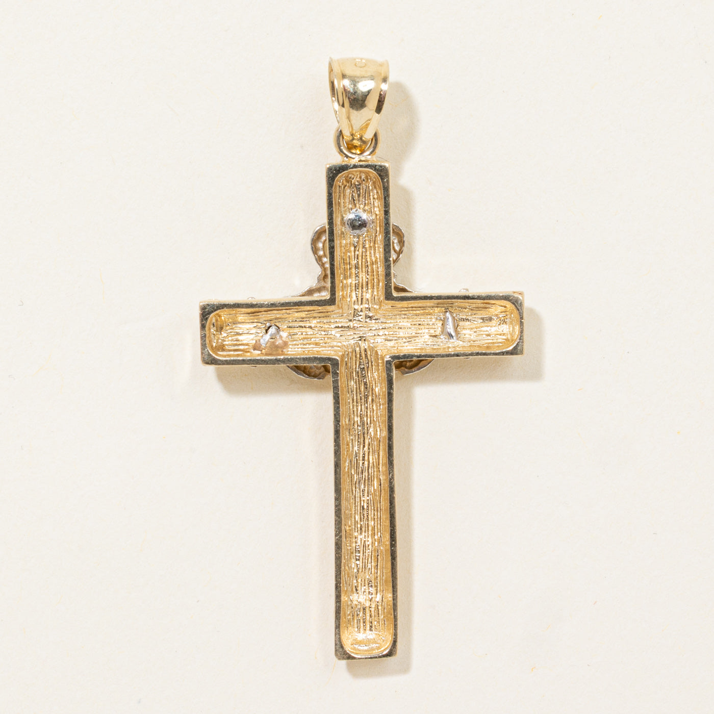 14k Two Tone Claddagh Cross Pendant
