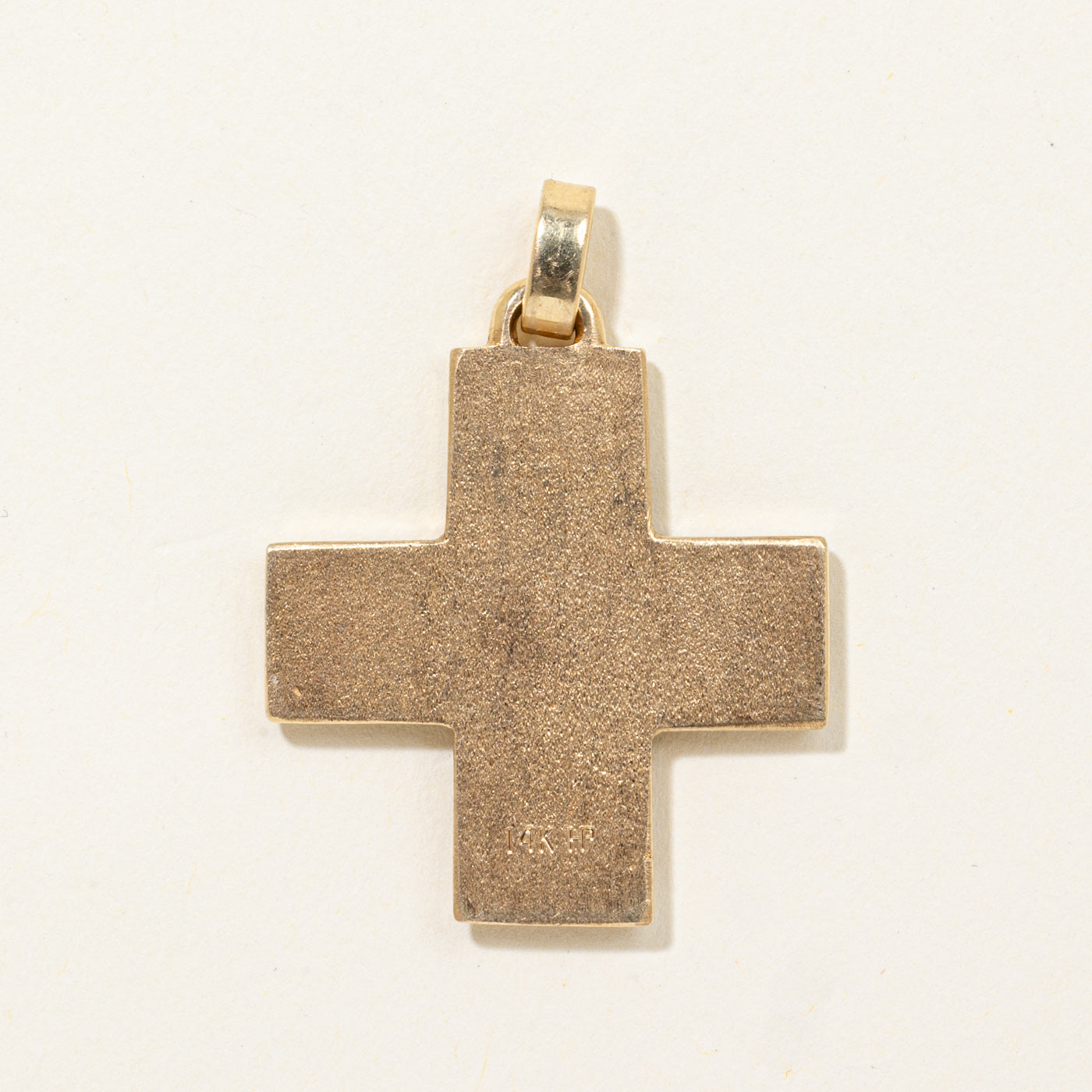 14k Floral Medical Cross Pendant