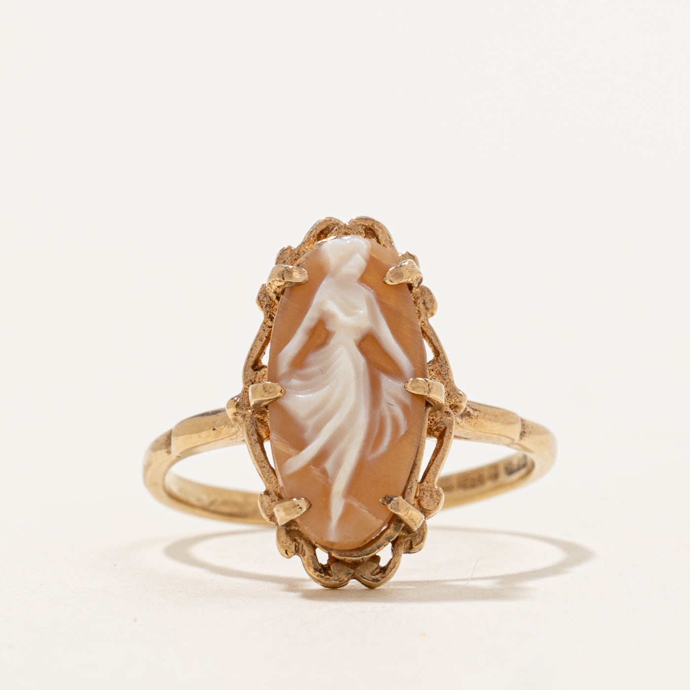 1970 Birmingham Shell Cameo Ring | 1.00ct | SZ 7