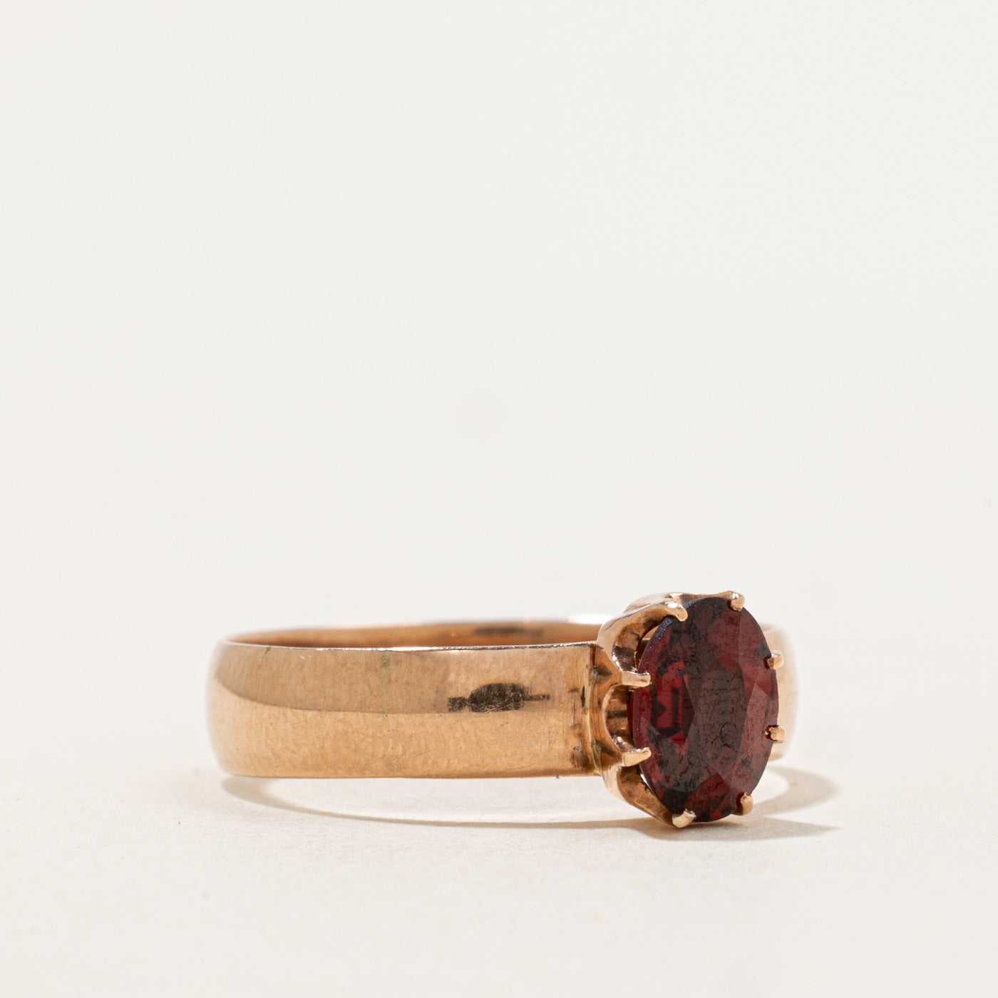 1903 Birmingham Oval Cut Garnet Ring | 1 ct | SZ 9.5