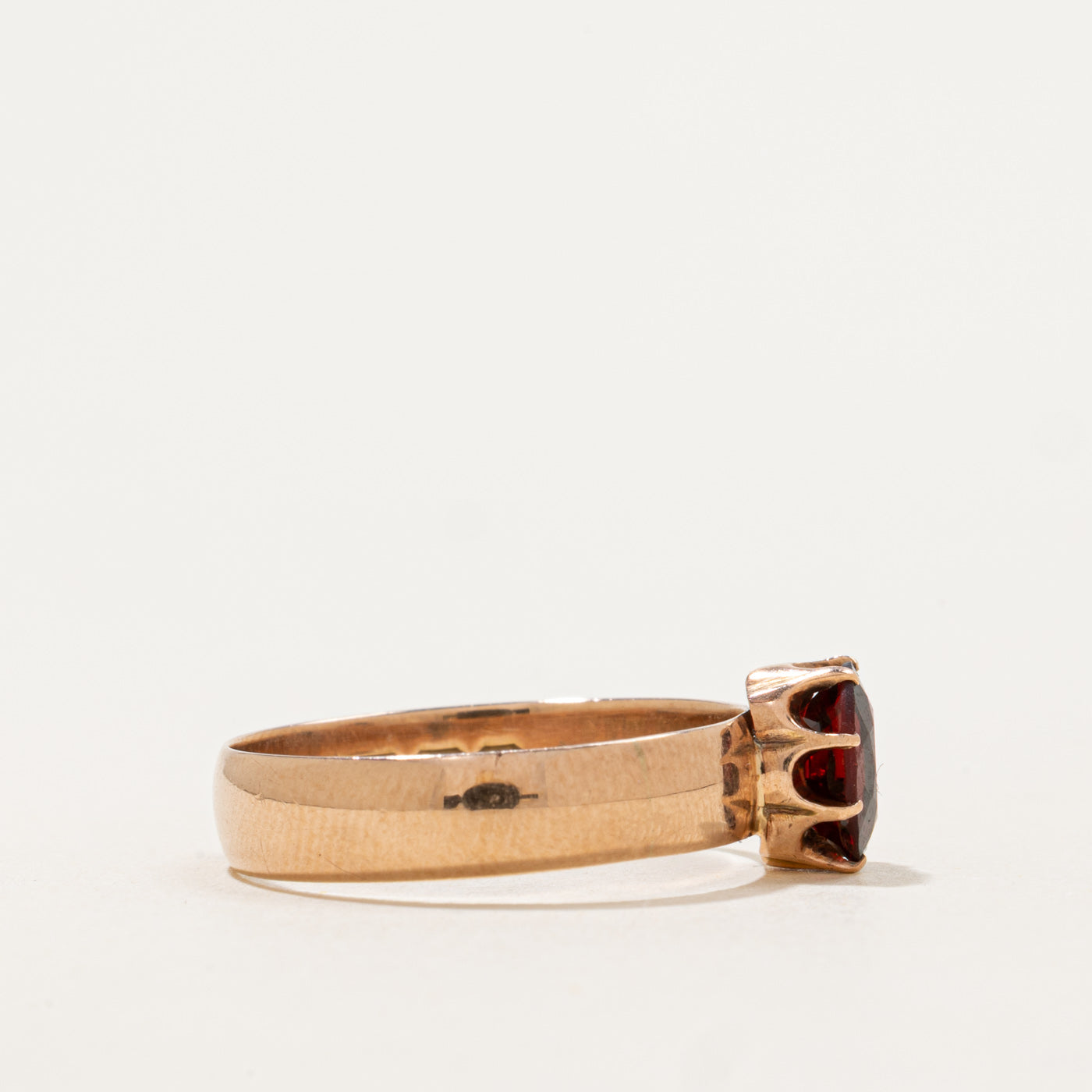 1903 Birmingham Oval Cut Garnet Ring | 1 ct | SZ 9.5