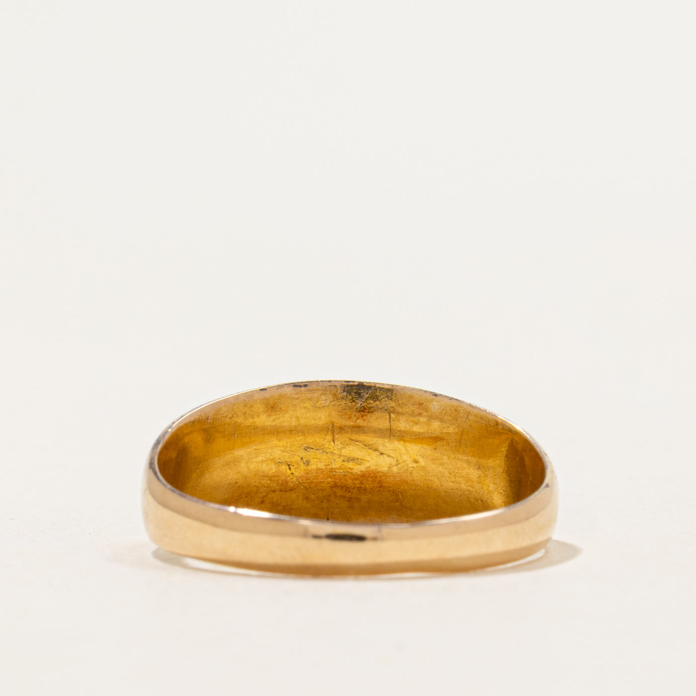 1889 Edinburgh Flush Set Ruby & Seed Pearl Boat Ring | 0.08 ctw | SZ 5.5