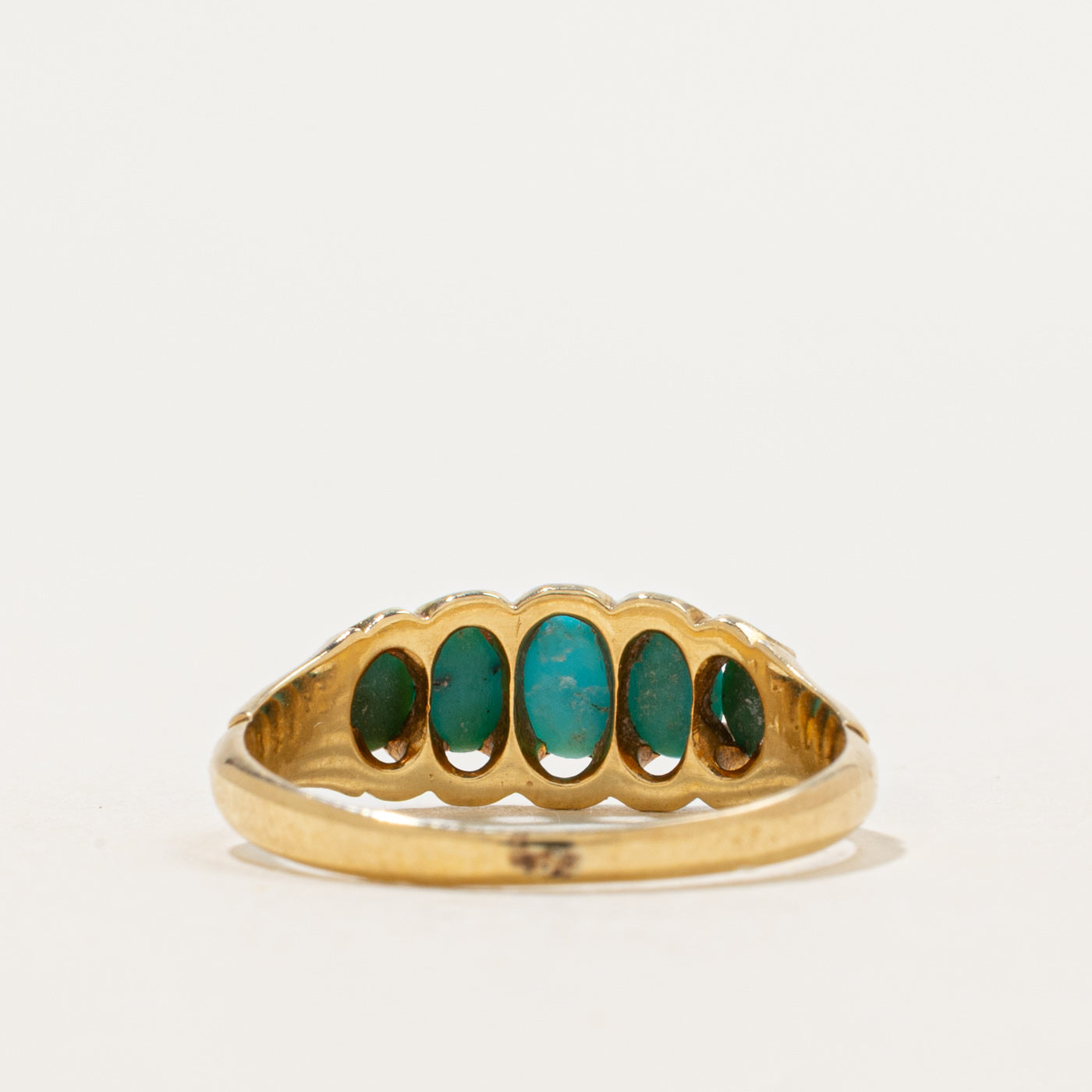 Victorian Five-Stone Cabochon Turquoise Ring | 0.50ct | SZ 6.5