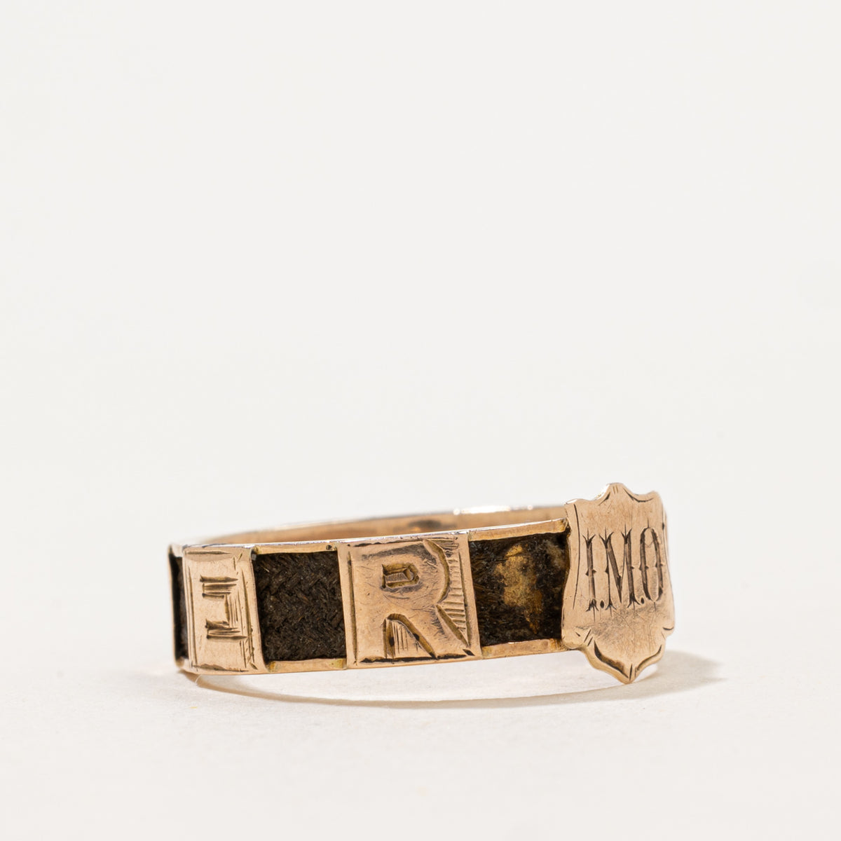 1916 Chester Sentimental Hairwork ‘MOTHER’ Crest Ring | SZ 9