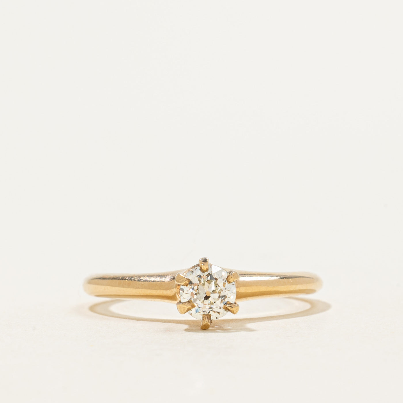 Edwardian Six Prong Old European Cut Diamond Ring | 0.35ctw | SZ 7.25