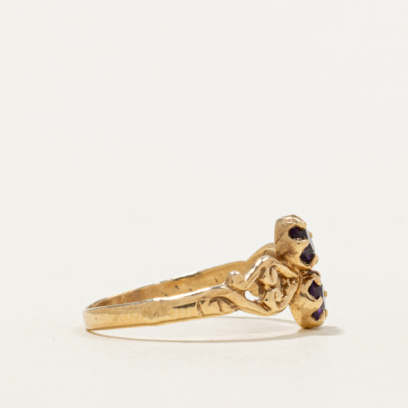 Vintage Amethyst Scrollwork Ring | 0.34 ctw | SZ 6