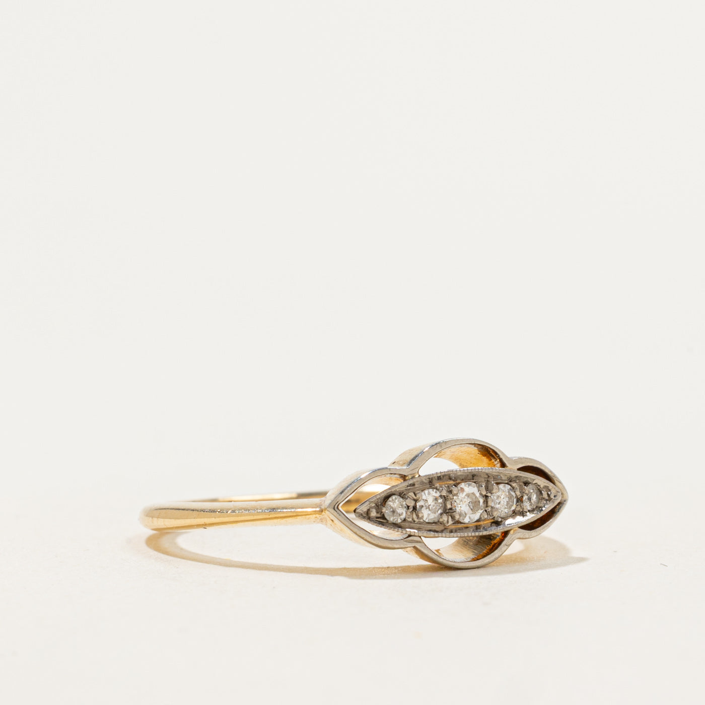 Art Deco Five Stone Diamond East West Ring | 0.08 ctw | SZ 6.25 |
