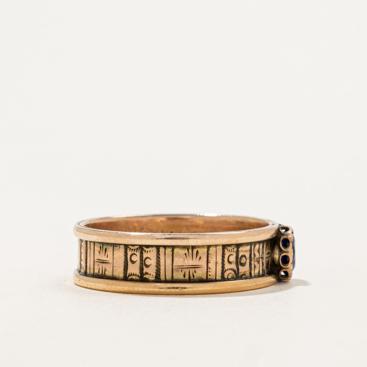 1877 Birmingham Synthetic Spinel Engraved Band | 0.25ct | SZ 9.75