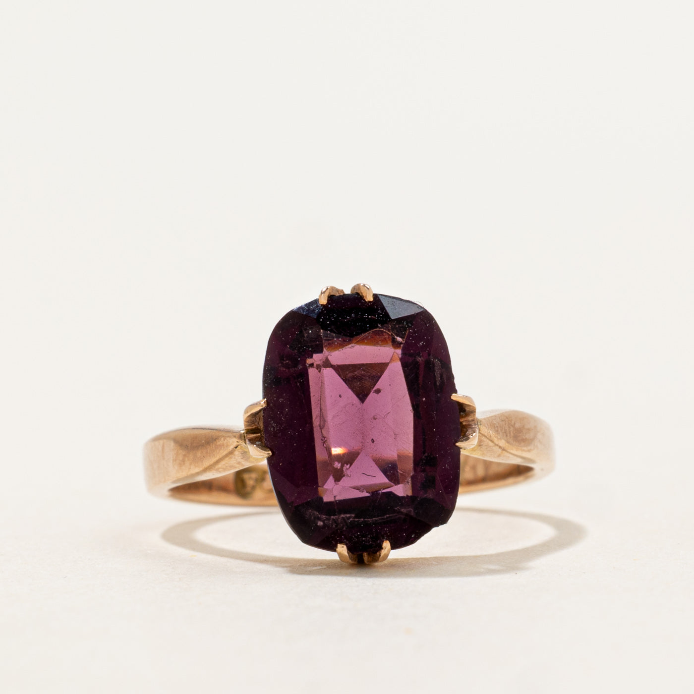1922 Birmingham Purple Glass Double Claw Ring | 3.00ct | SZ 5.75
