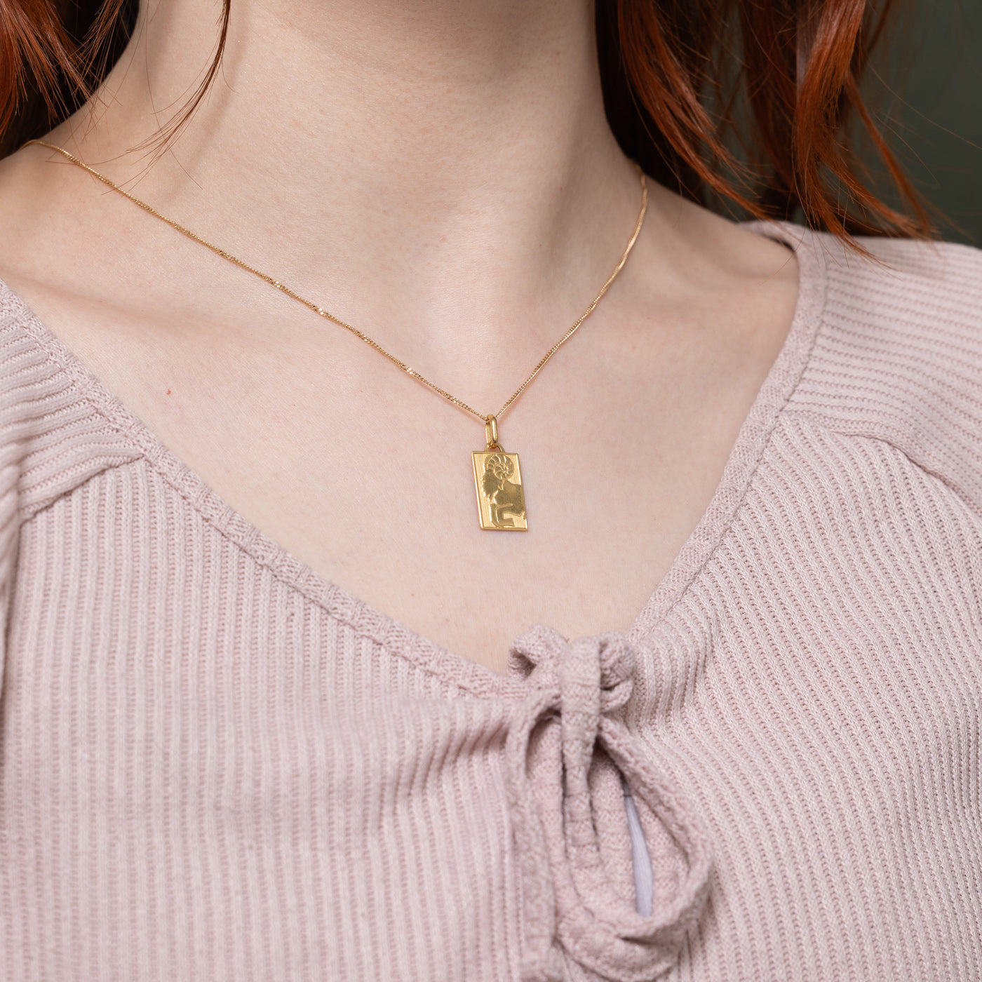 18k Aries Zodiac Pendant