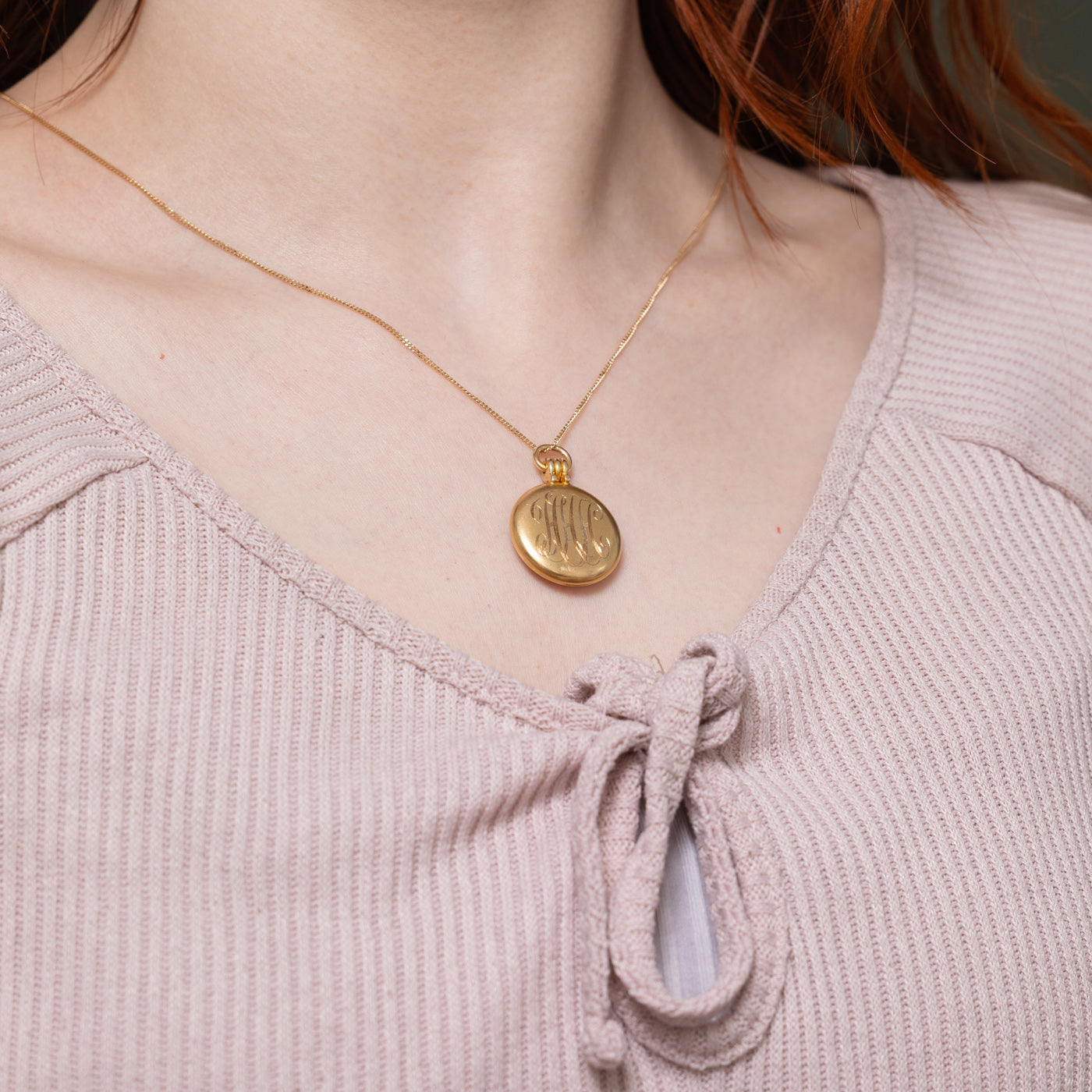 14k Yellow Gold Engraved Locket