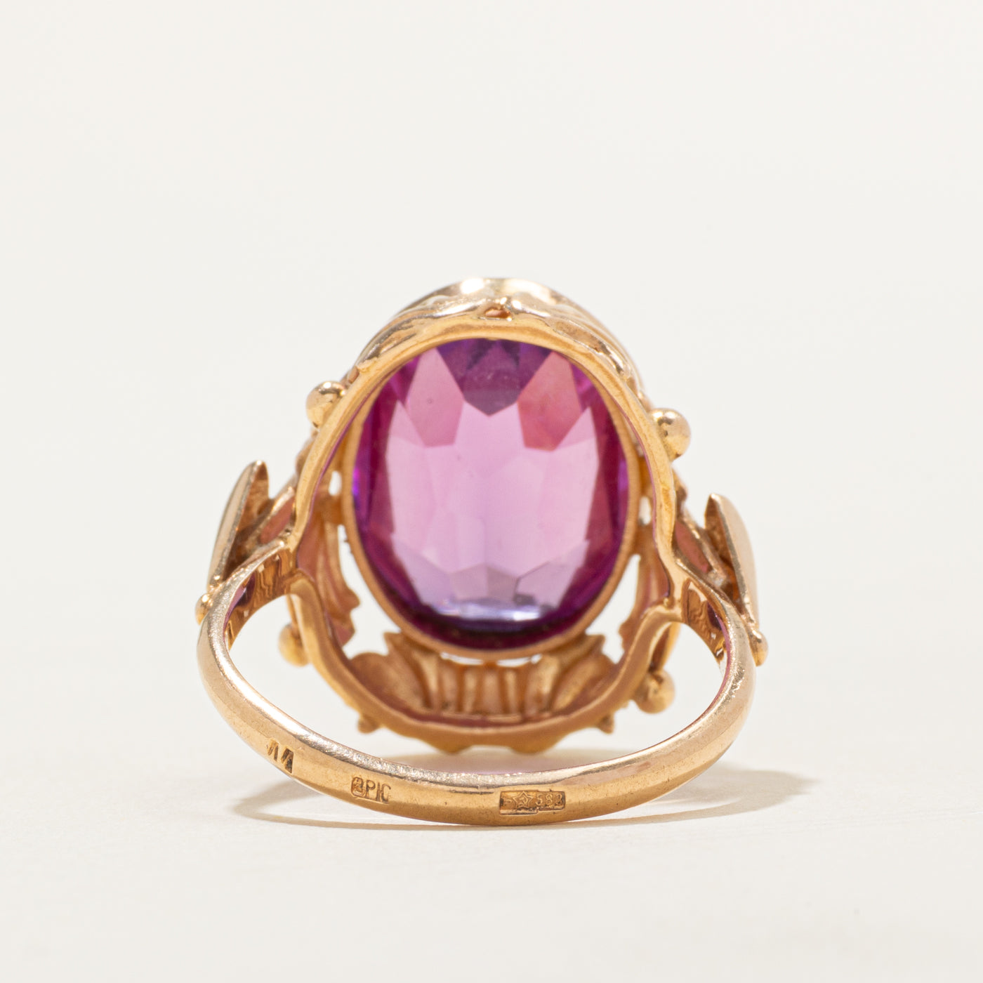 1978 Riga Synthetic Sapphire Art Deco Style Ring | 11.00ct | SZ 8.75 |