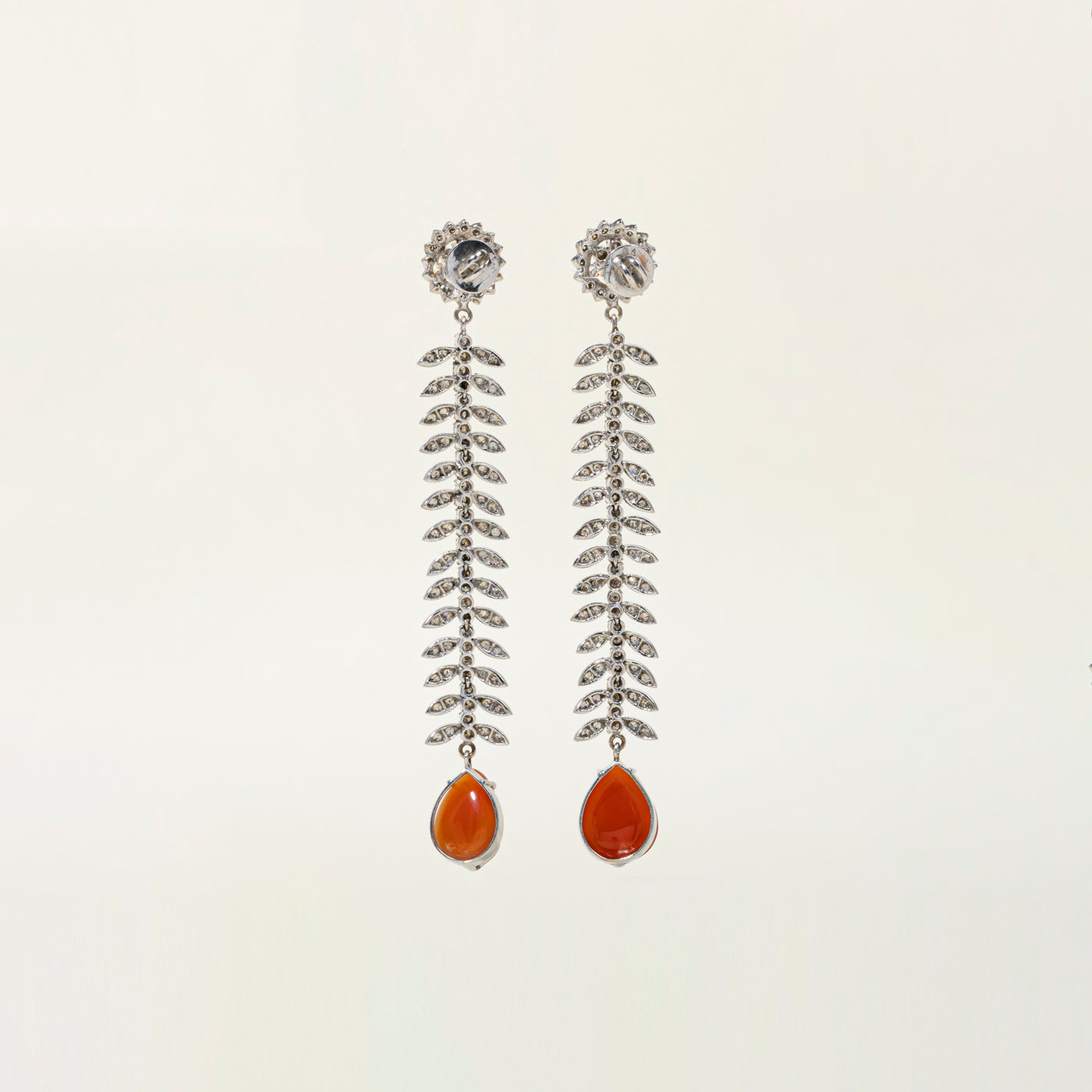 14k Sardonyx & Diamond Floral Drop Earrings | 15.46ctw, 5.52ctw