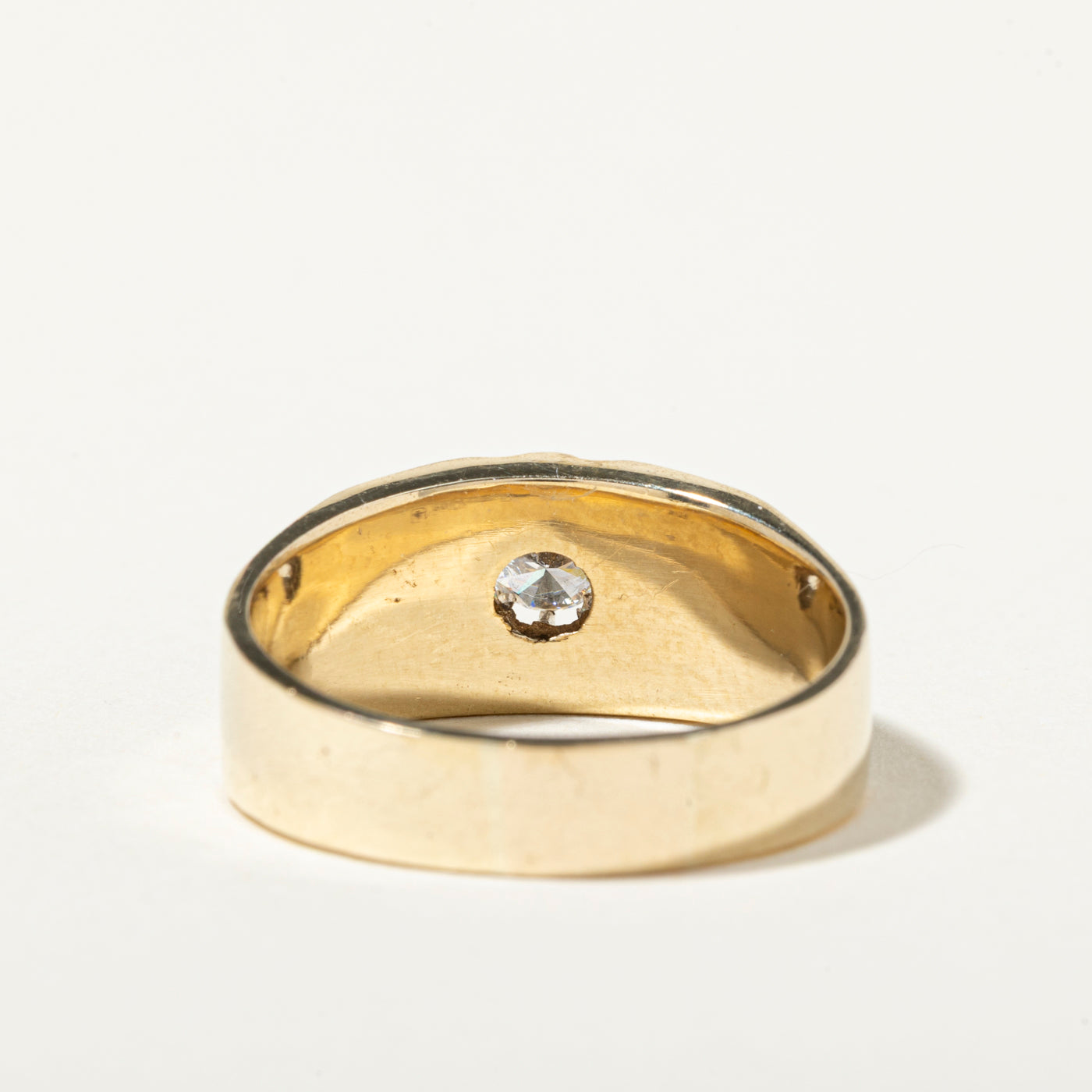 10k Solitaire Belcher Set Diamond Ring | 0.37ct VS1 F/G | SZ 11.25