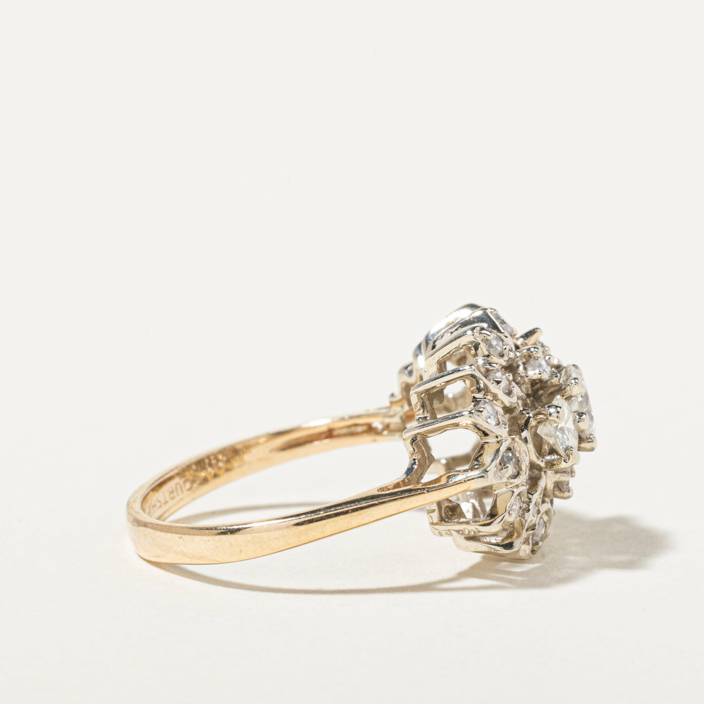 'Courtship' 14k White Gold Diamond Cluster Ring | 0.97ctw | SZ 6.5