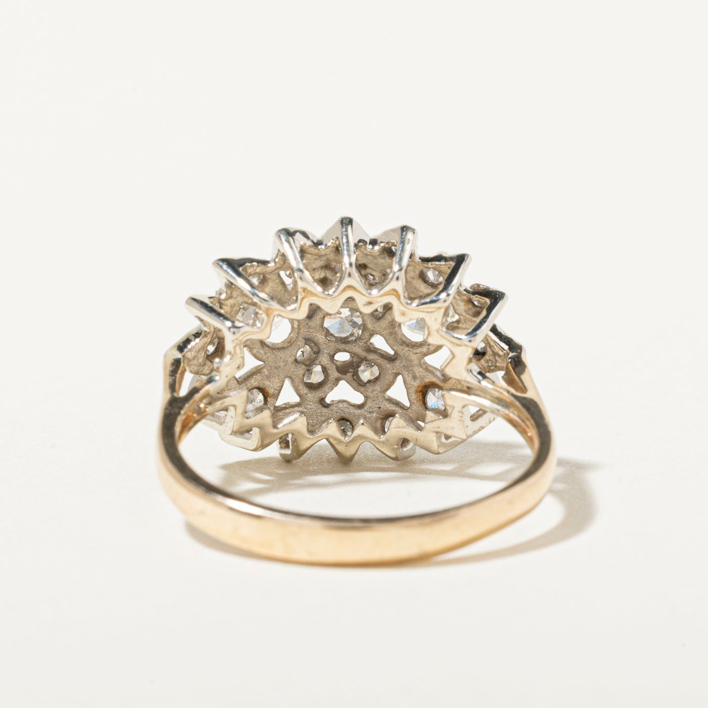'Courtship' 14k White Gold Diamond Cluster Ring | 0.97ctw | SZ 6.5