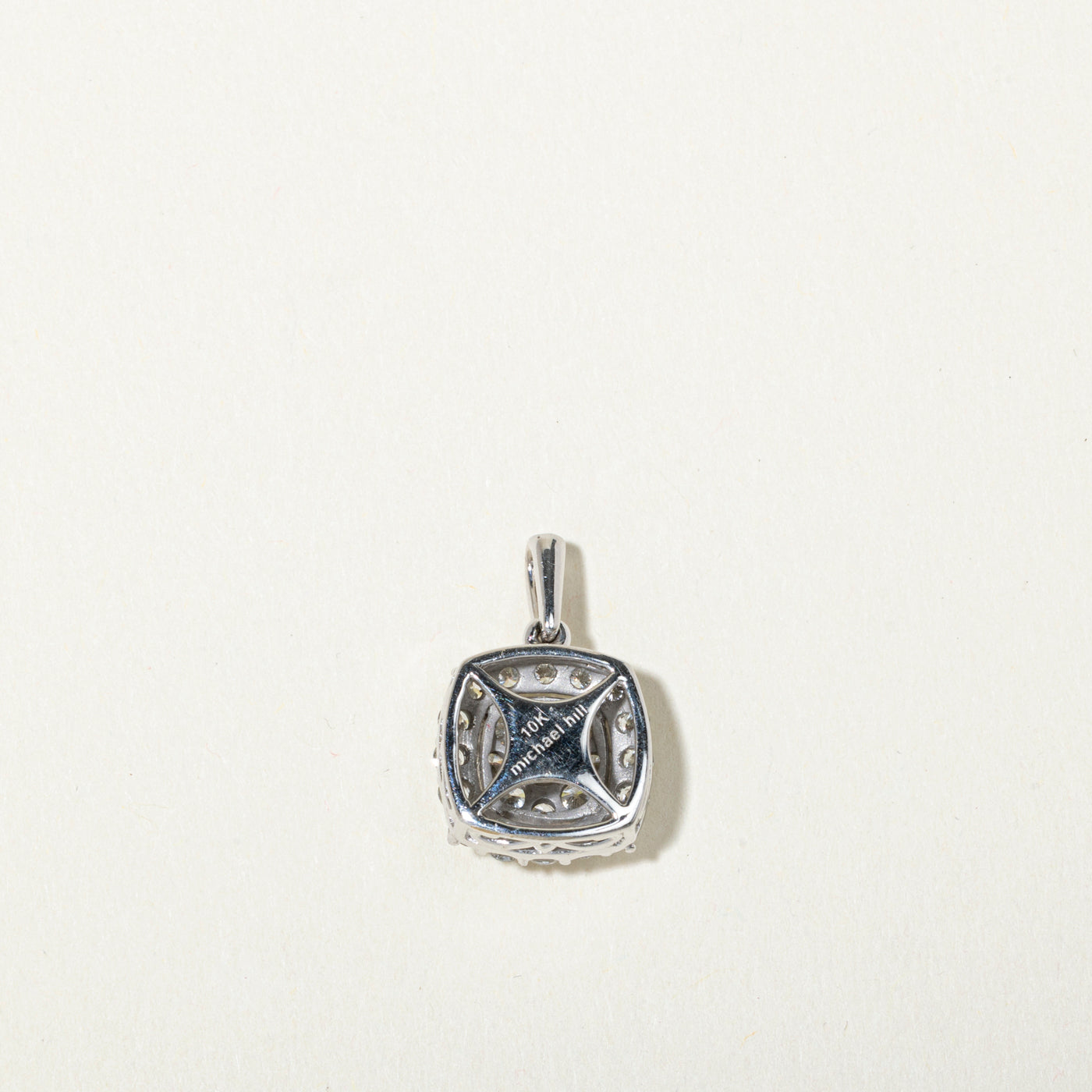 10k Diamond Cluster Soft Square Pendant | 1.09ctw