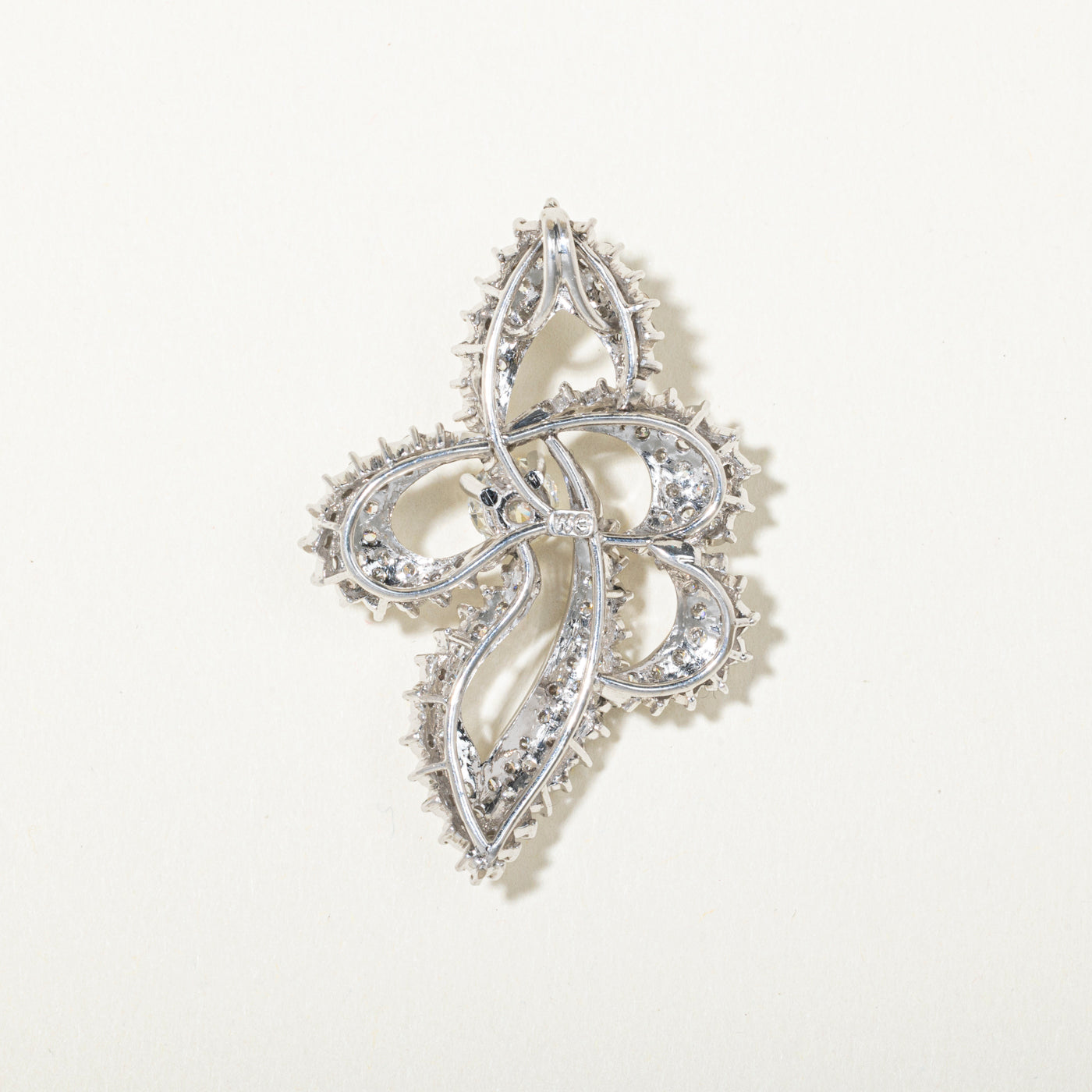Sterling Silver Diamond Fancy Floral Brooch | 0.69ct VS2 H/I, 2.04ctw