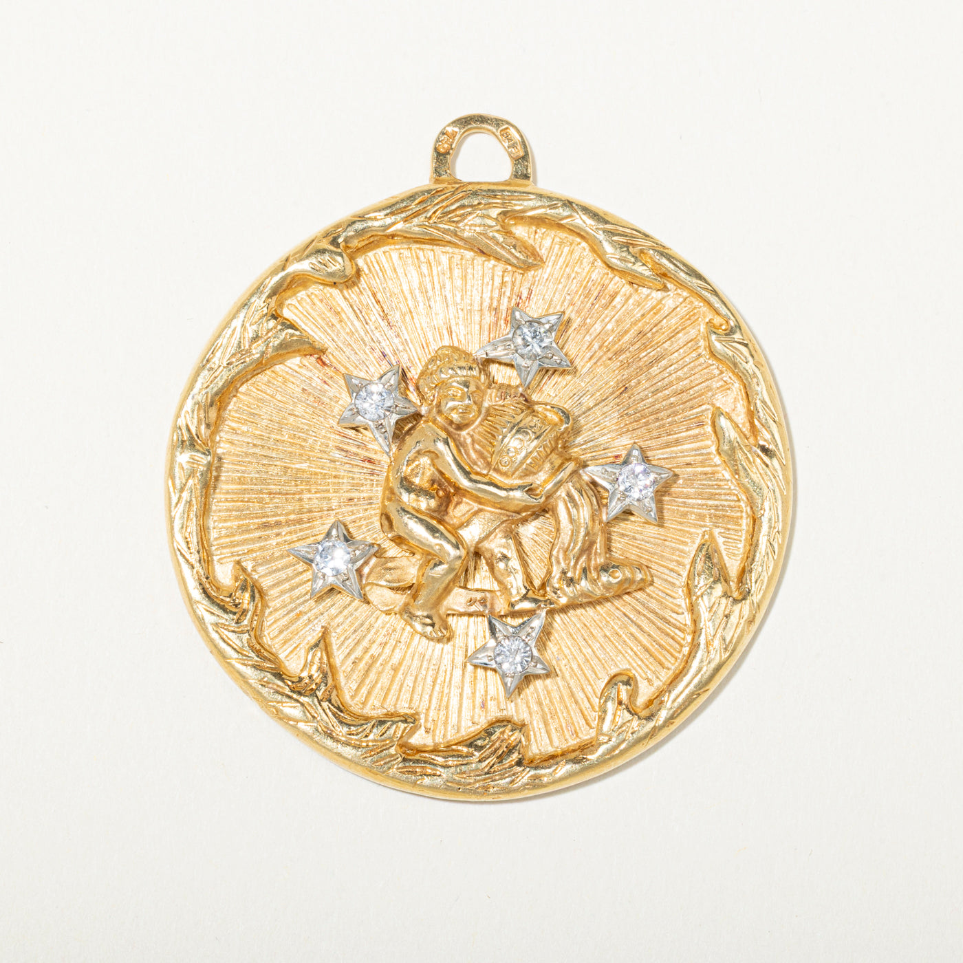 18k Diamond Aquarius Zodiac Pendant | 0.53ctw