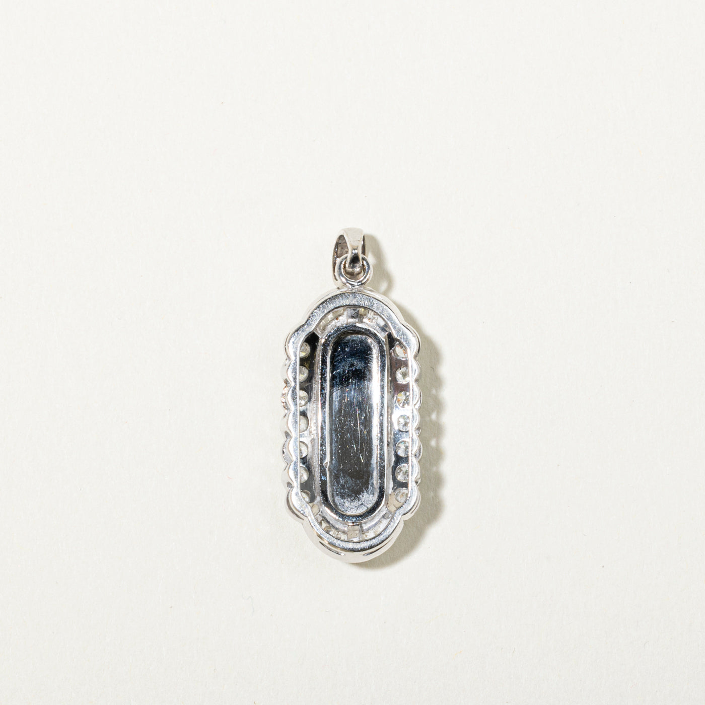 18k Jadeite & Diamond Scalloped Halo Pendant | 4ct, 0.91ctw