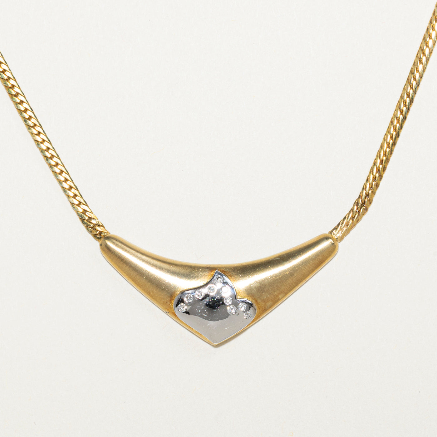 18k Diamond Accented Geometric Necklace | 0.23ctw | 18.5"