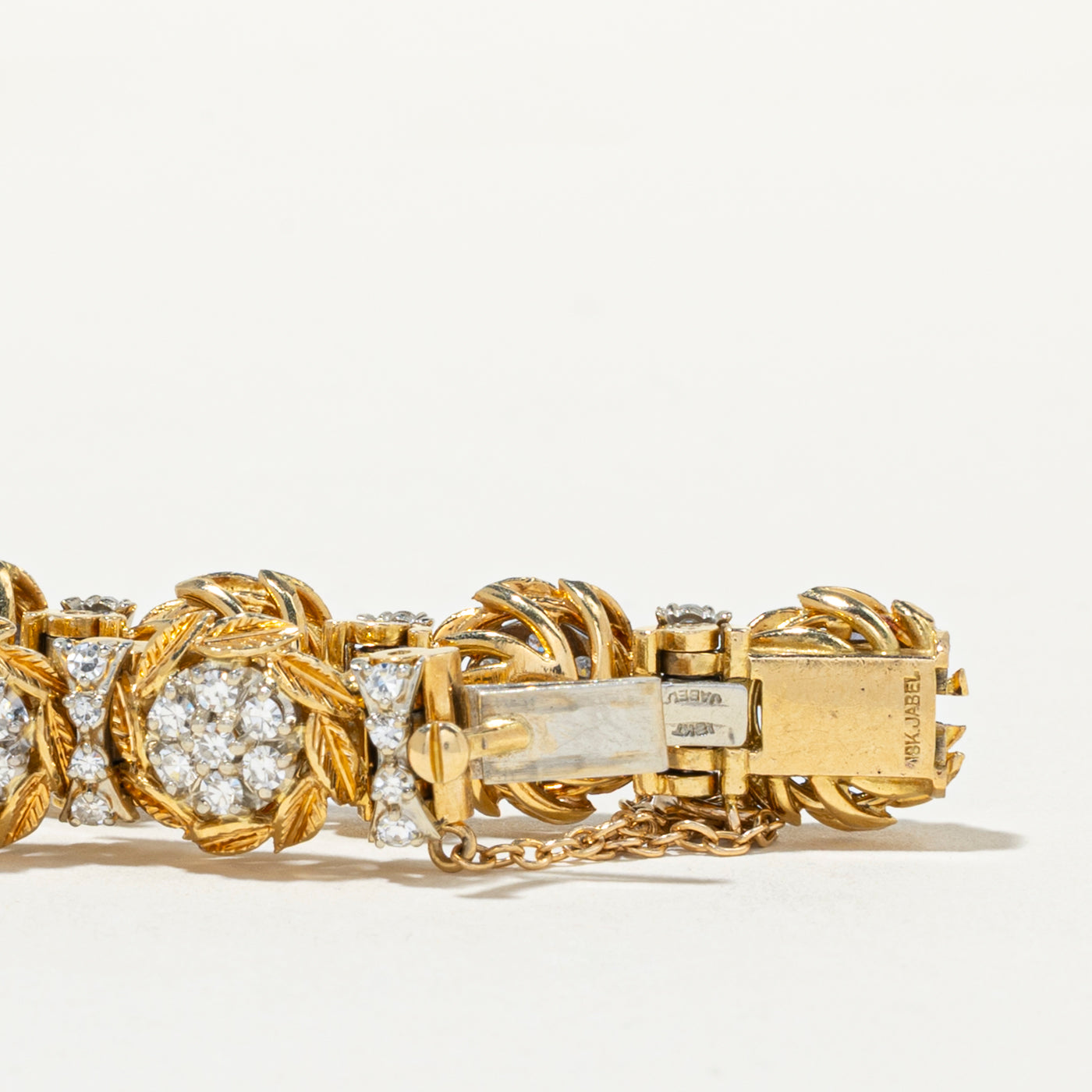 18k Diamond Floral Cluster Textured Bracelet | 2.91ctw