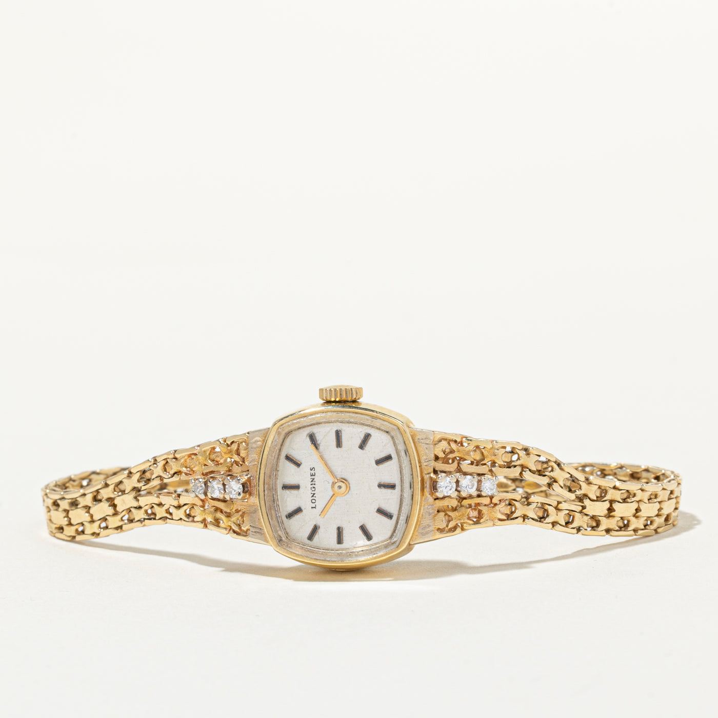 'Longines' Swiss 14k Diamond Accented Watch | 0.16ctw
