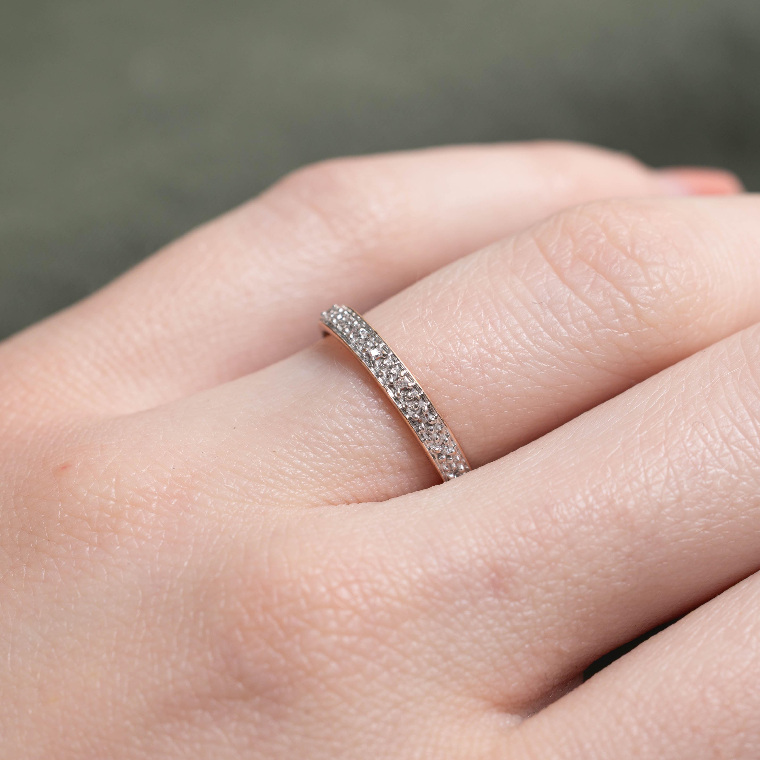 10k Illusion Set Semi Eternity Diamond Band | SZ 4.75