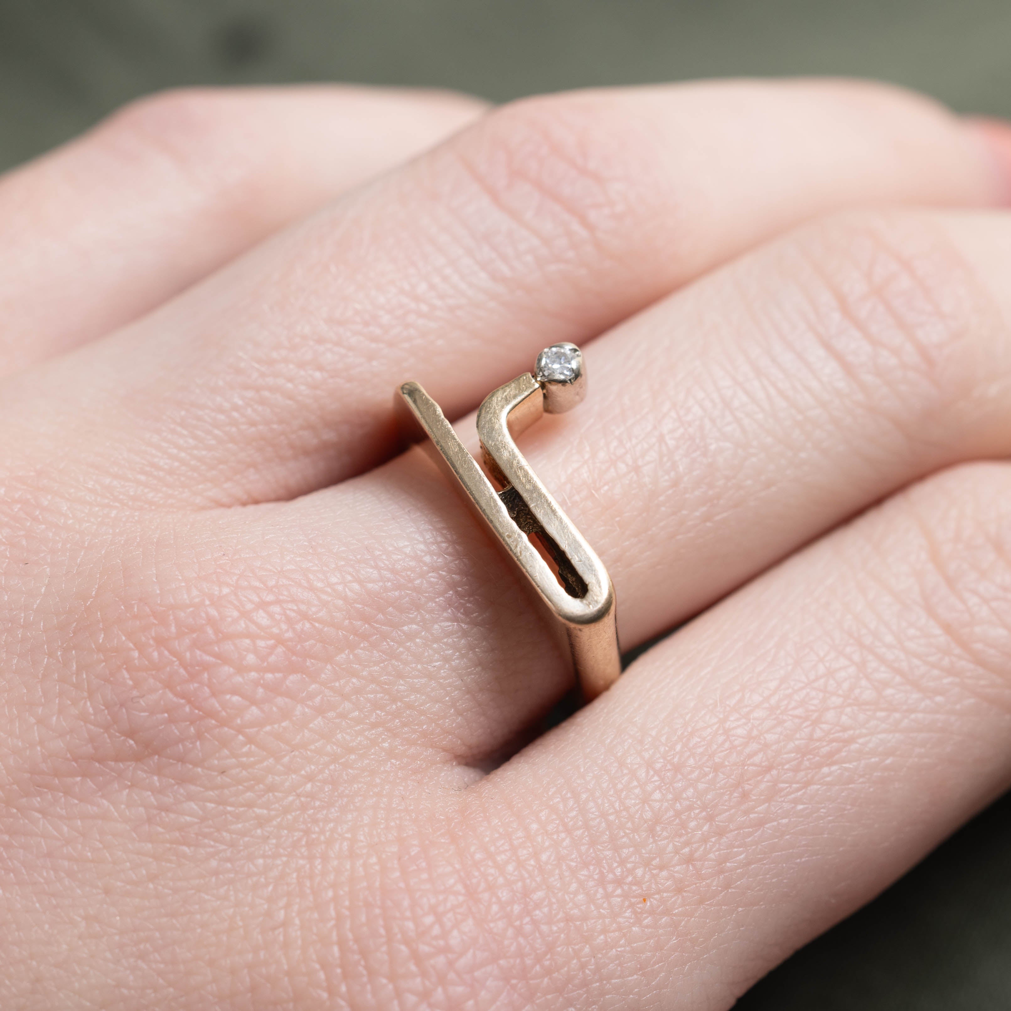 9k Diamond Abstract Ring | SZ 6