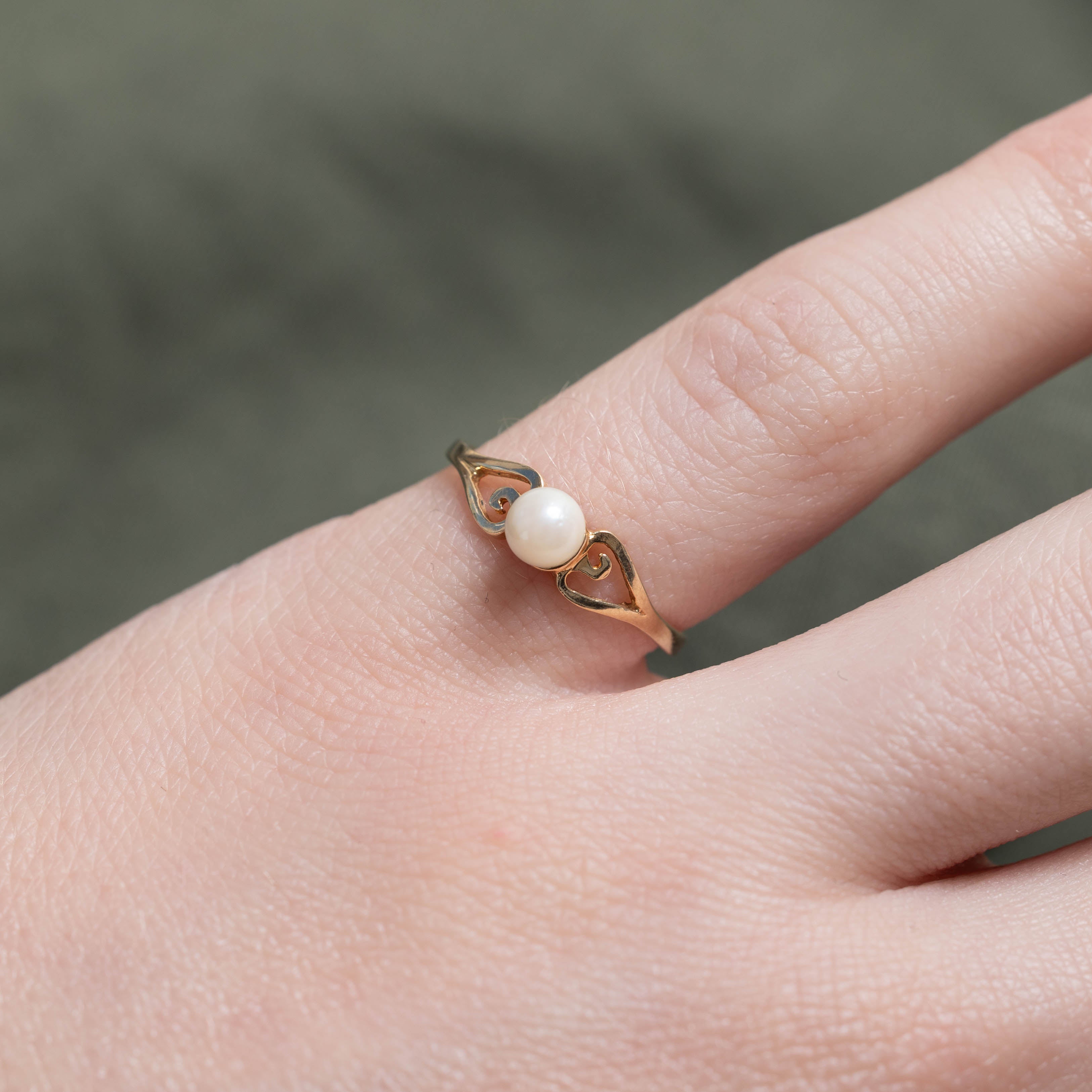 10k Pearl Openwork Ring | SZ 4.75