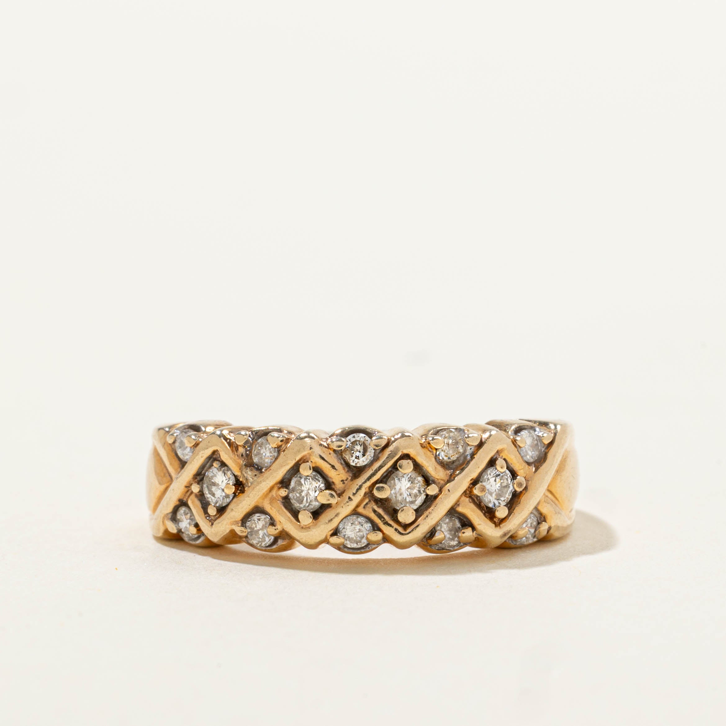 14k Diamond Geometric Band | SZ 5.5