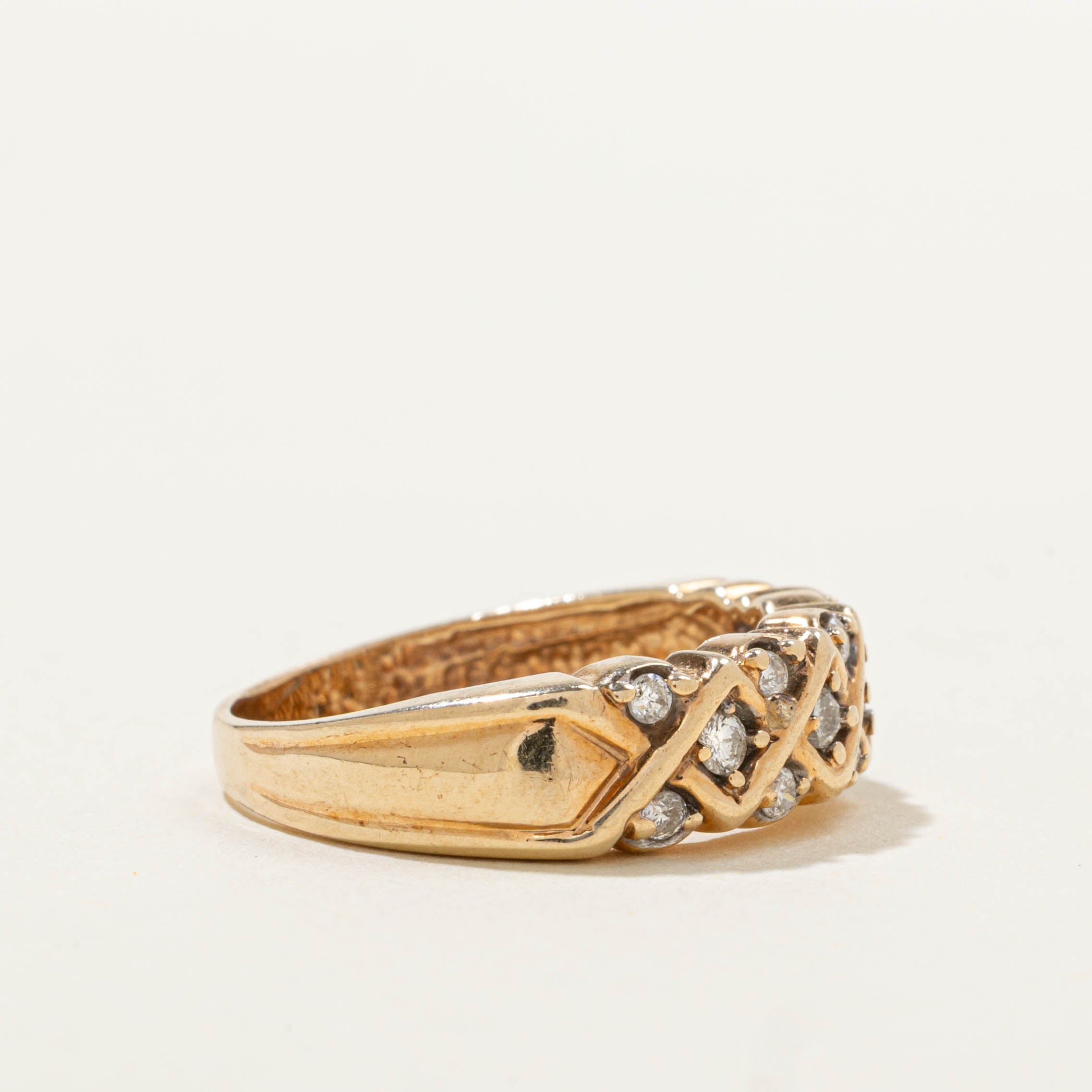 14k Diamond Geometric Band | SZ 5.5